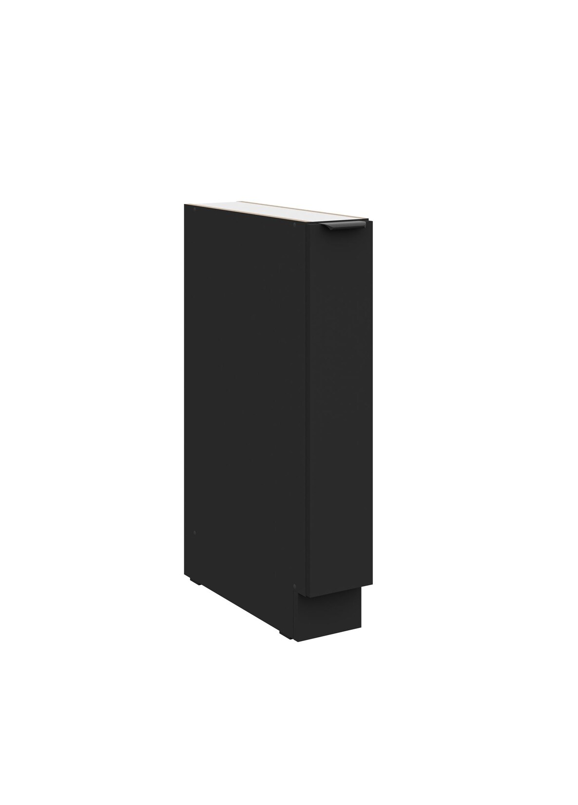 Küchen Unterschrank Schrankauszug 15 cm CREMONA Eiche Schwarz Küche Küchenzeile
