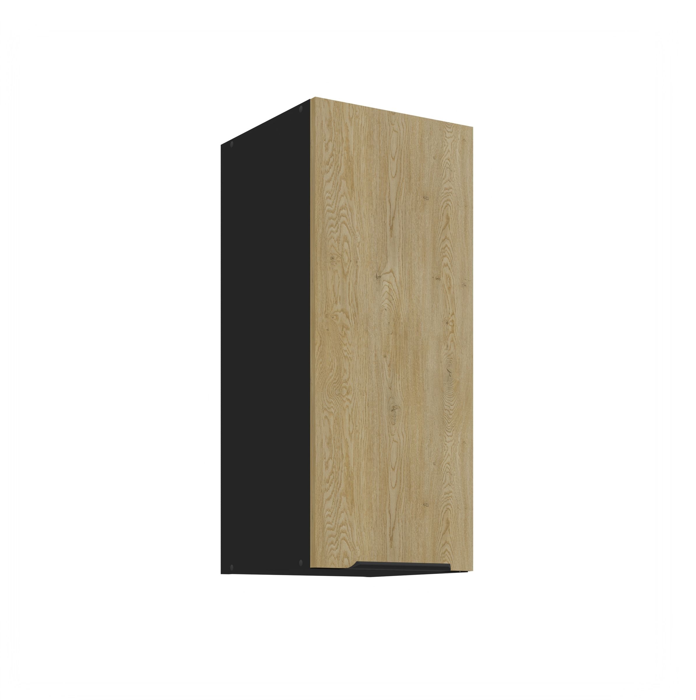 K&uuml;chen H&auml;ngeschrank 30 cm CREMONA Eiche Schwarz K&uuml;che K&uuml;chenzeile K&uuml;chenblock - Bild 1