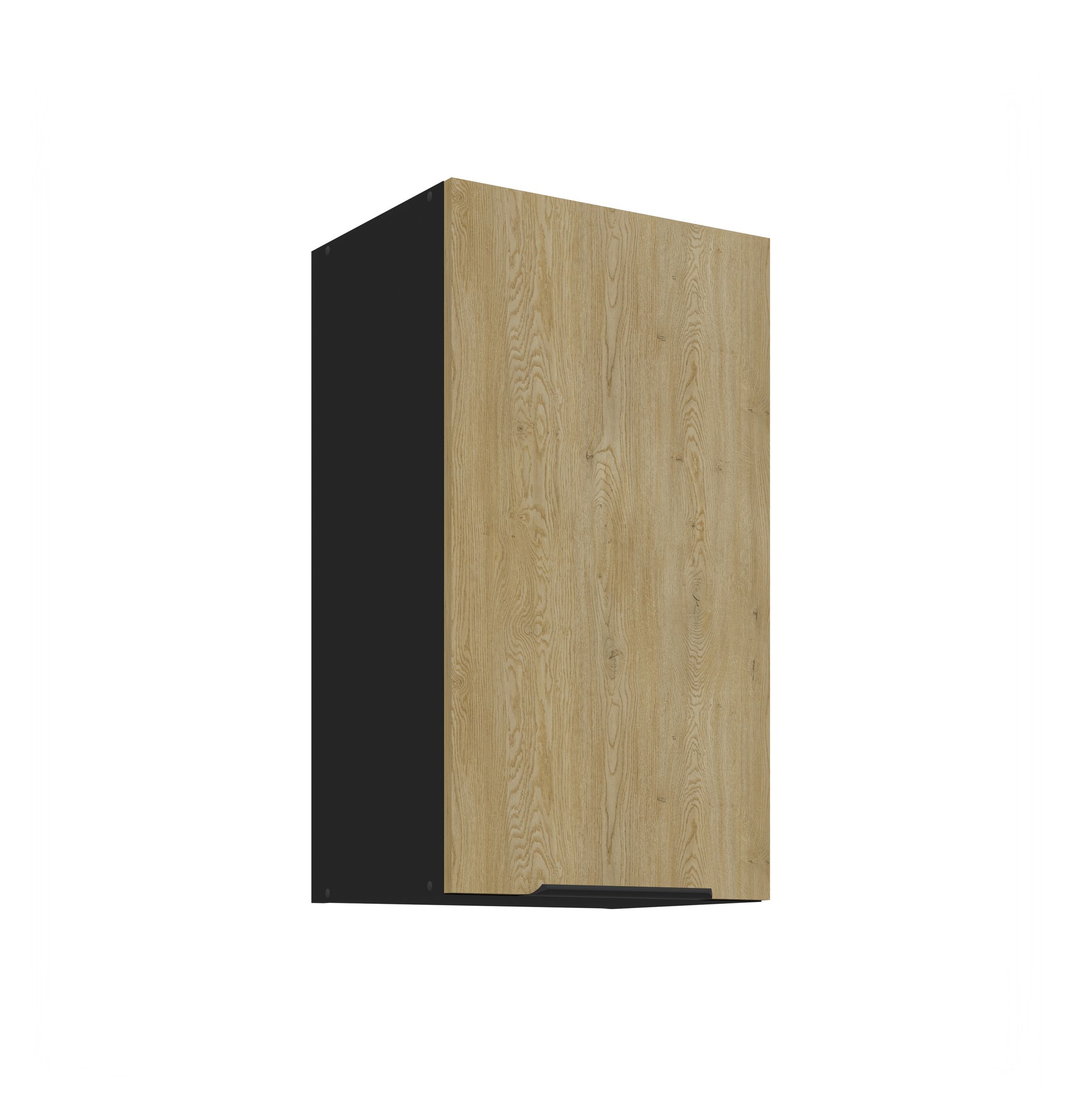 K&uuml;chen H&auml;ngeschrank 40 cm CREMONA Eiche Schwarz K&uuml;che K&uuml;chenzeile K&uuml;chenblock - Bild 1