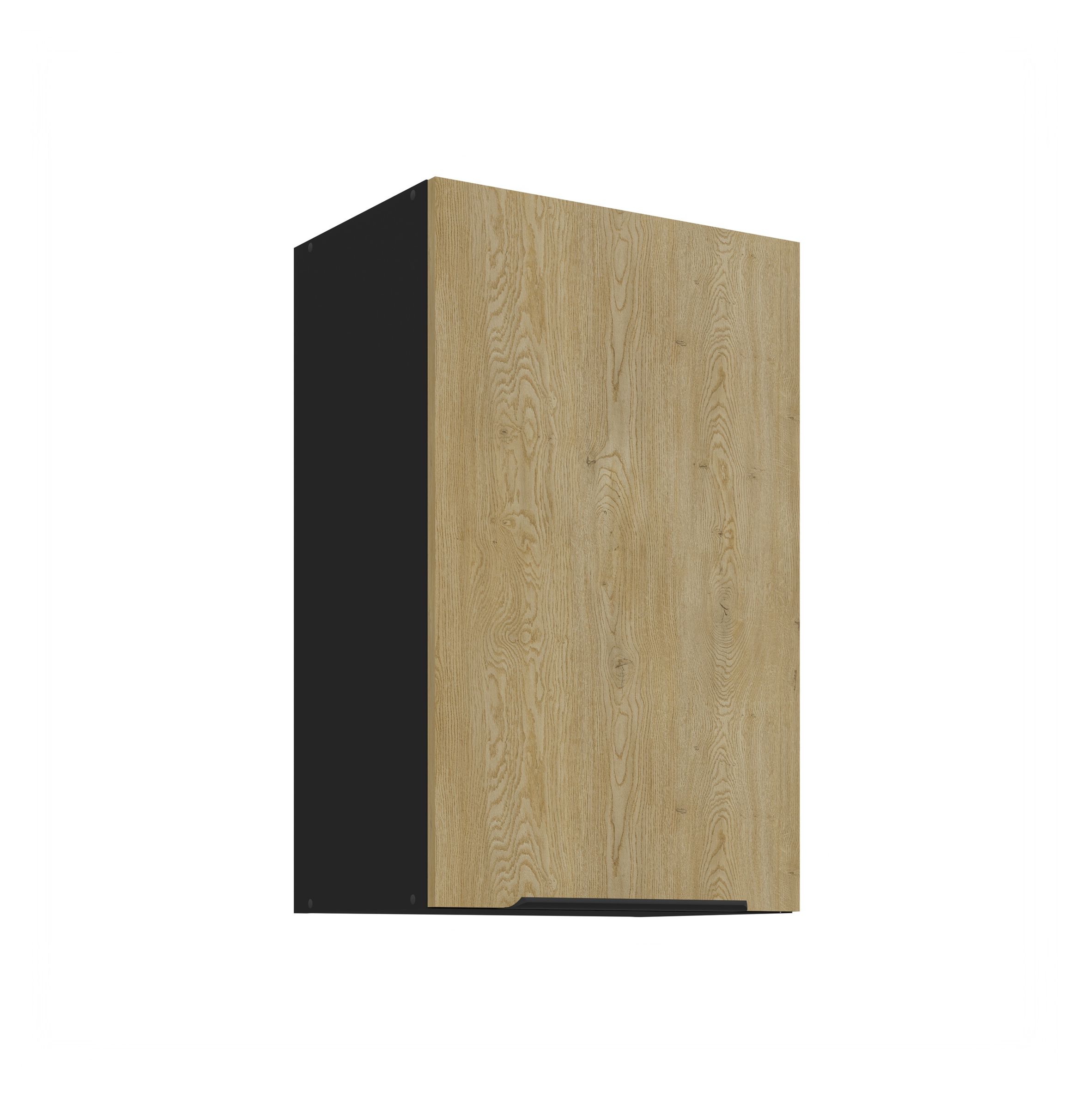 K&uuml;chen H&auml;ngeschrank 45 cm CREMONA Eiche Schwarz K&uuml;che K&uuml;chenzeile K&uuml;chenblock - Bild 1