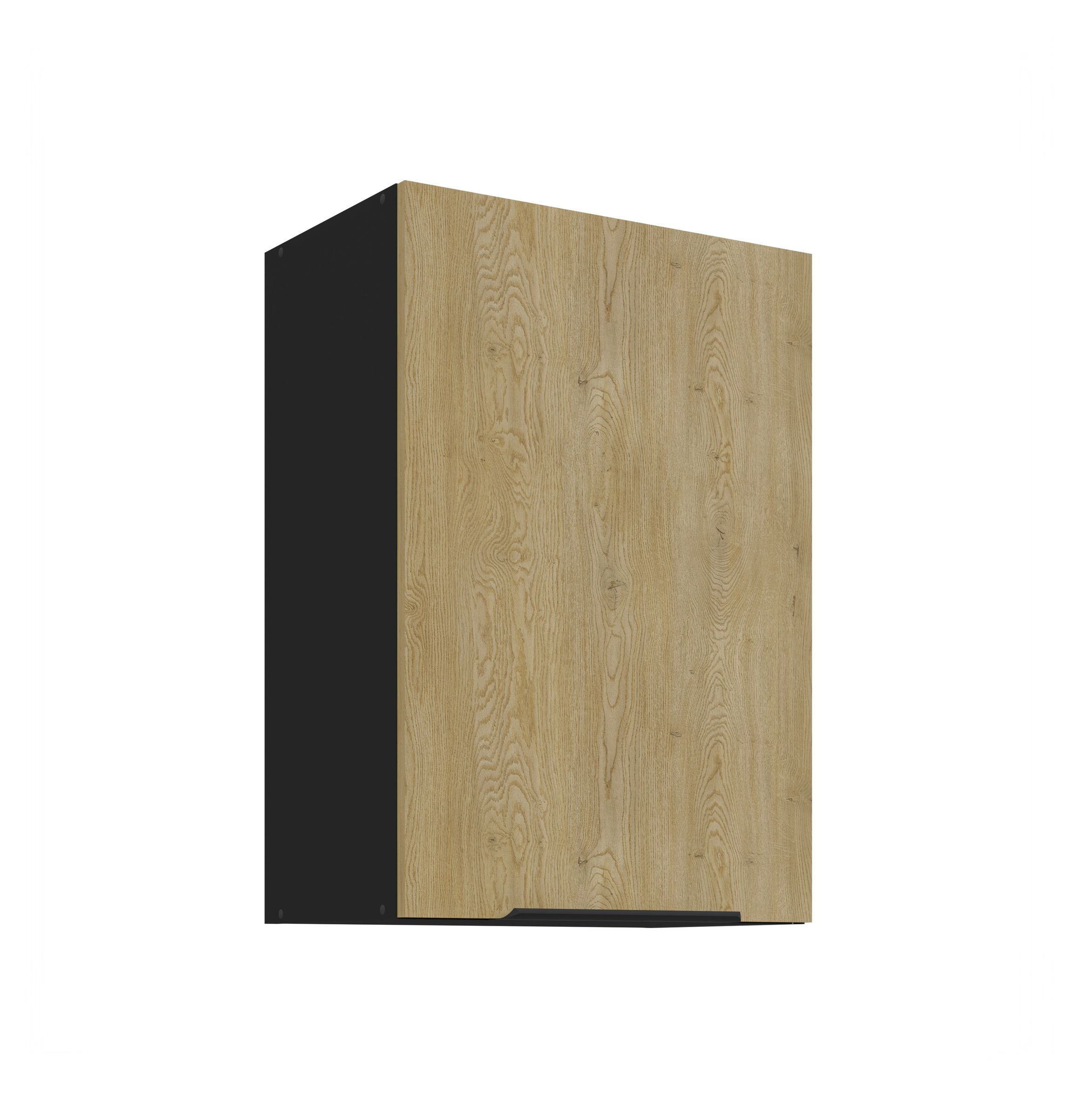 K&uuml;chen H&auml;ngeschrank 50 cm CREMONA Eiche Schwarz K&uuml;che K&uuml;chenzeile K&uuml;chenblock - Bild 1