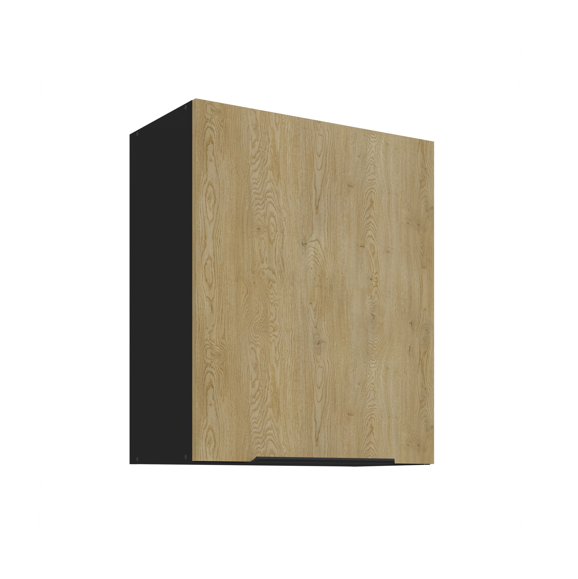 K&uuml;chen H&auml;ngeschrank 60 cm CREMONA Eiche Schwarz K&uuml;che K&uuml;chenzeile K&uuml;chenblock - Bild 1