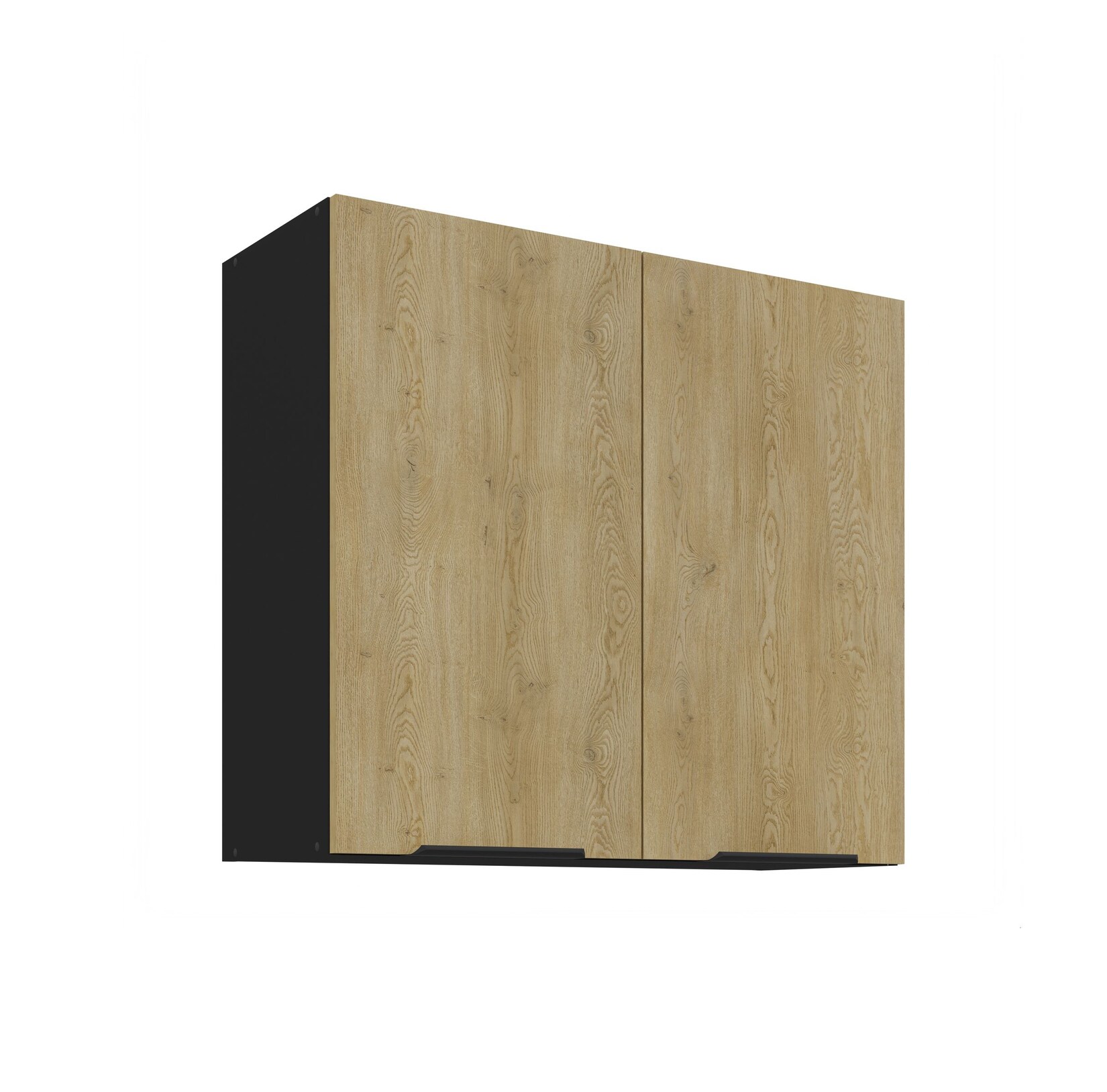Küchen Hängeschrank 80 cm CREMONA Eiche Schwarz Küche Küchenzeile Küchenblock