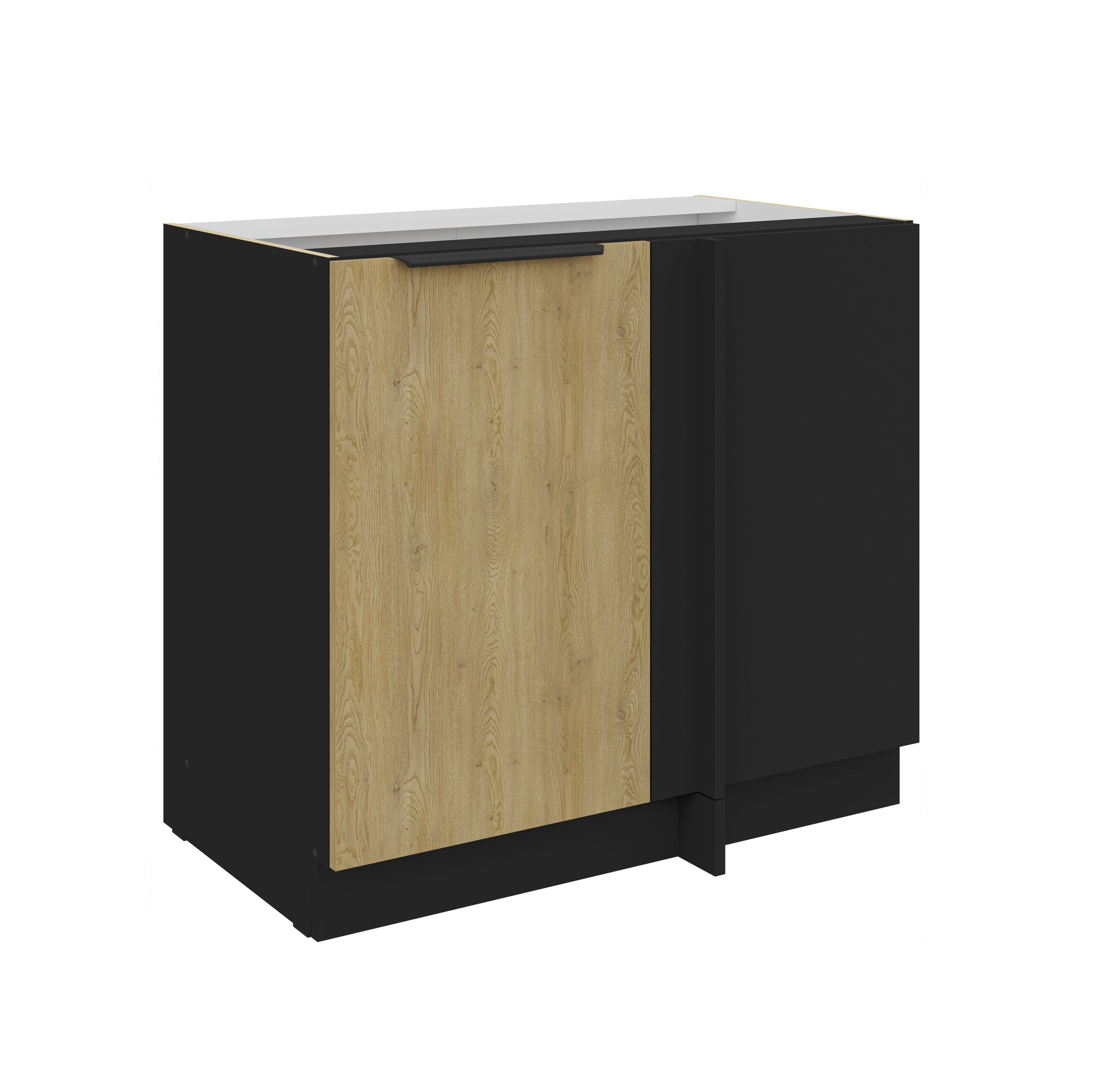 K&uuml;chen Eckunterschrank 105 cm CREMONA Eiche hell K&uuml;che K&uuml;chenzeile K&uuml;chenblock - Bild 1