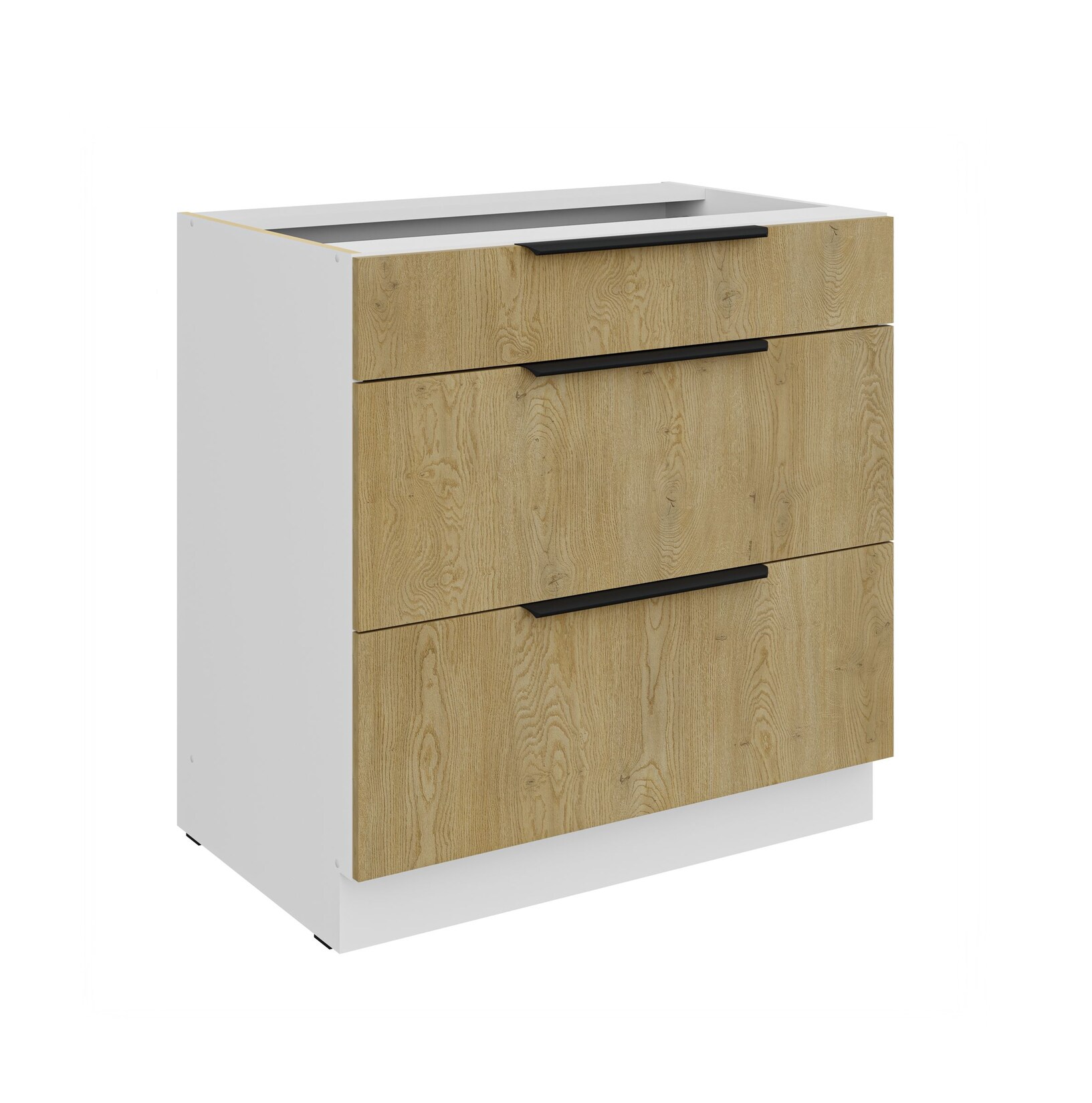 Küchen Unterschrank 80 cm CREMONA Eiche Vollauszug Soft-Close Küche Küchenzeile