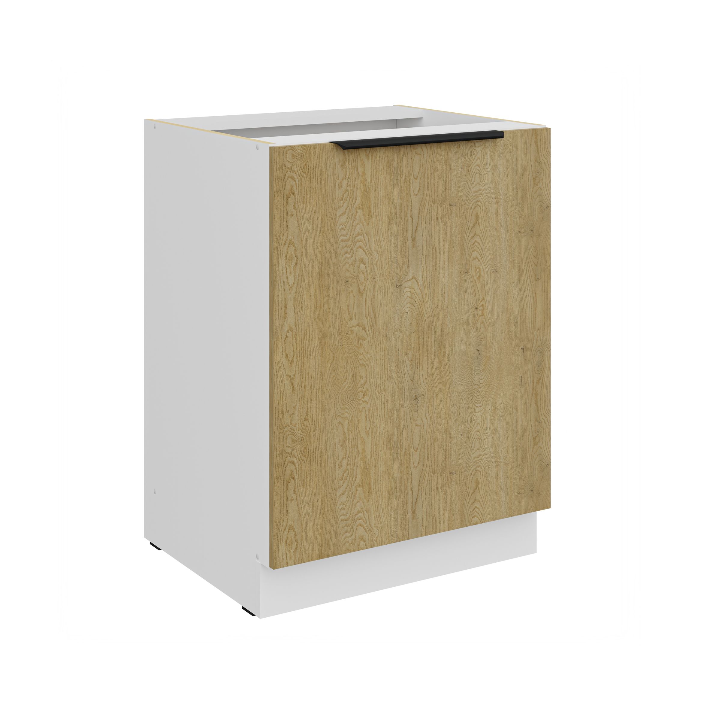 K&uuml;chen Unterschrank 60 cm CREMONA Eiche + Wei&szlig; K&uuml;che K&uuml;chenzeile K&uuml;chenblock - Bild 1