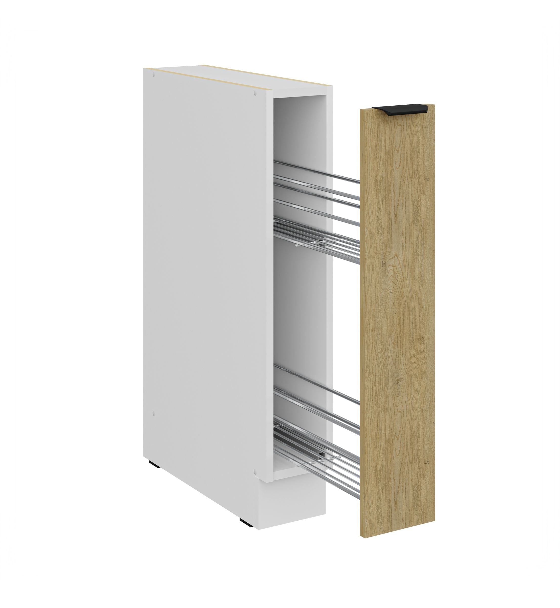 K&uuml;chen Unterschrank Schrankauszug 15 cm CREMONA Eiche + Wei&szlig; K&uuml;che K&uuml;chenzeile - Bild 1