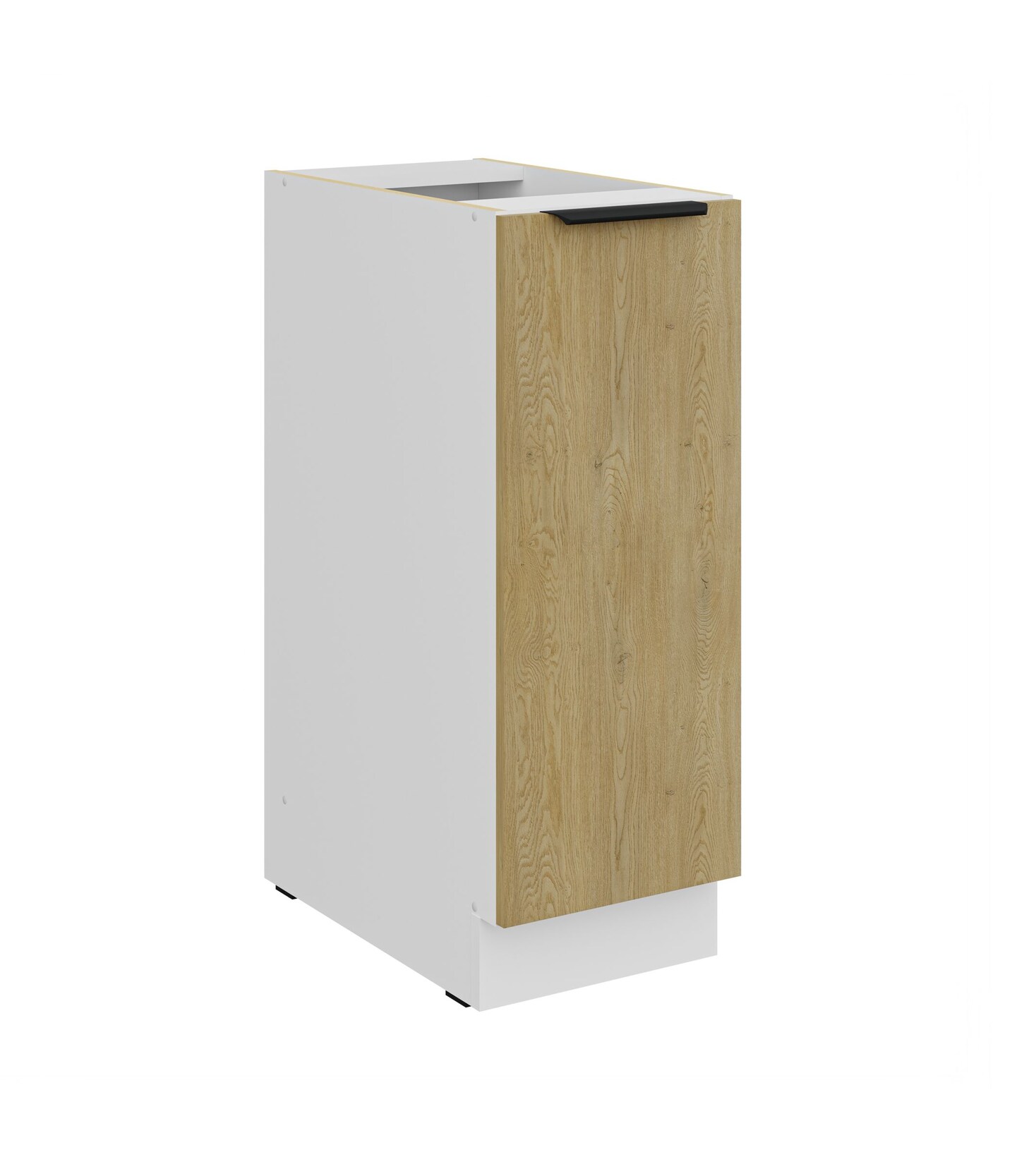 Küchen Unterschrank Schrankauszug 30 cm CREMONA Eiche Weiß Küche Küchenzeile