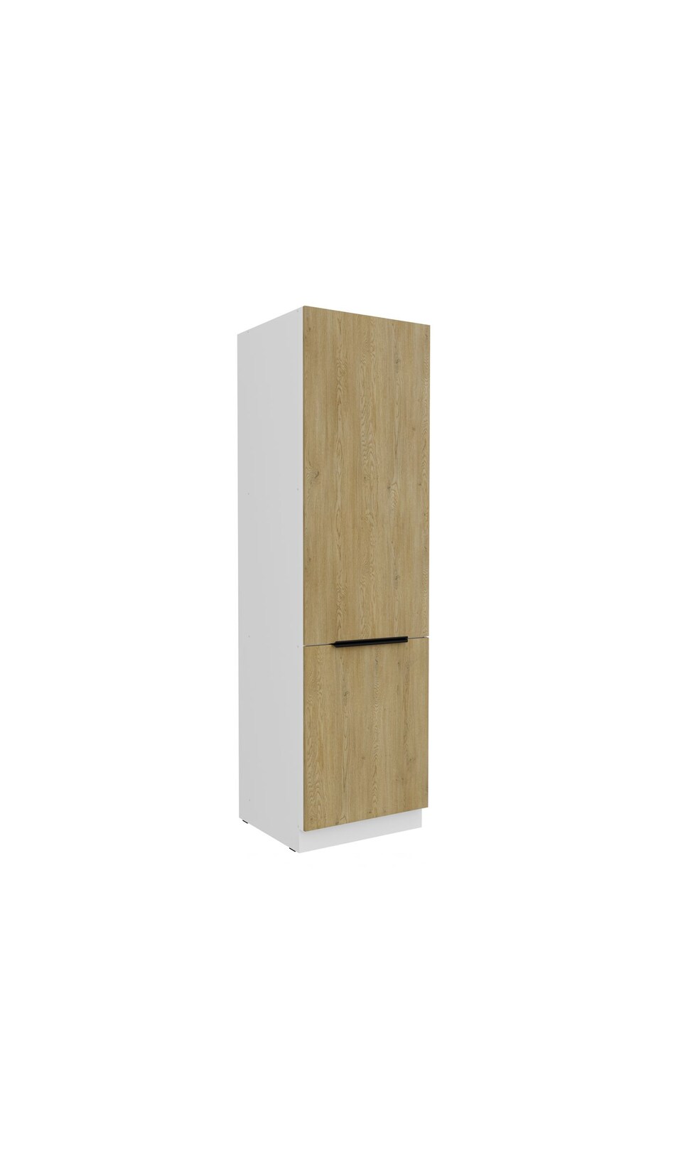 Küchen Hochschrank 60 cm CREMONA Eiche + Weiß Küchenzeile Küchenblock Küche