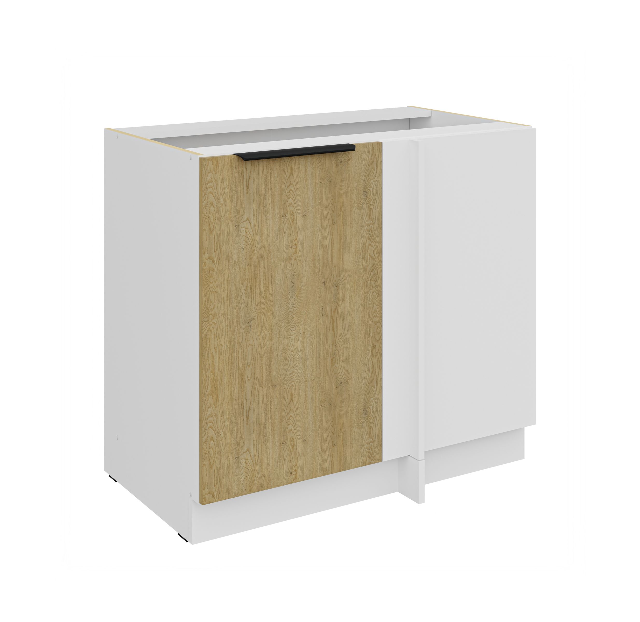 K&uuml;chen Eckunterschrank 105 cm CREMONA Eiche hell K&uuml;che K&uuml;chenzeile K&uuml;chenblock - Bild 1