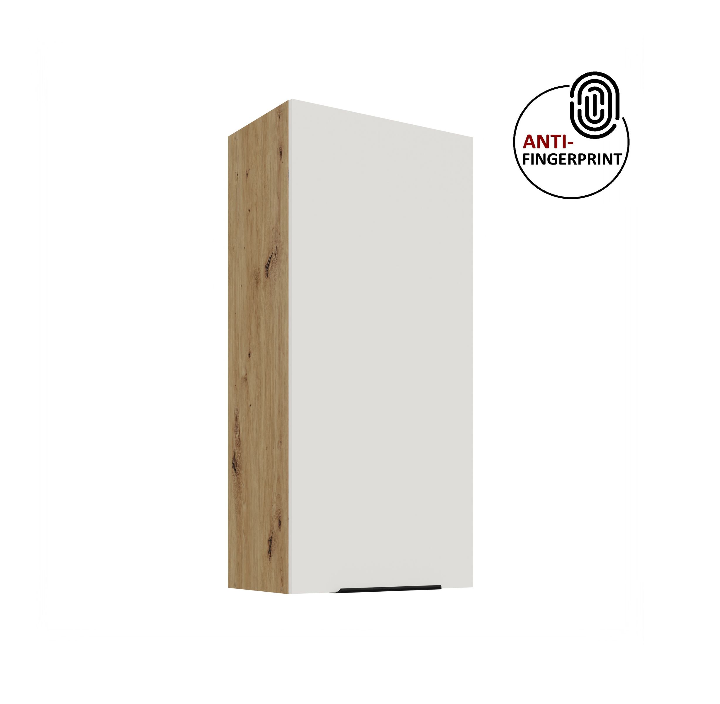 K&uuml;che ARIA H&auml;ngeschrank 50 cm H&ouml;he 90 cm Weiss K&uuml;chenzeile Anti Fingerprint - Bild 1