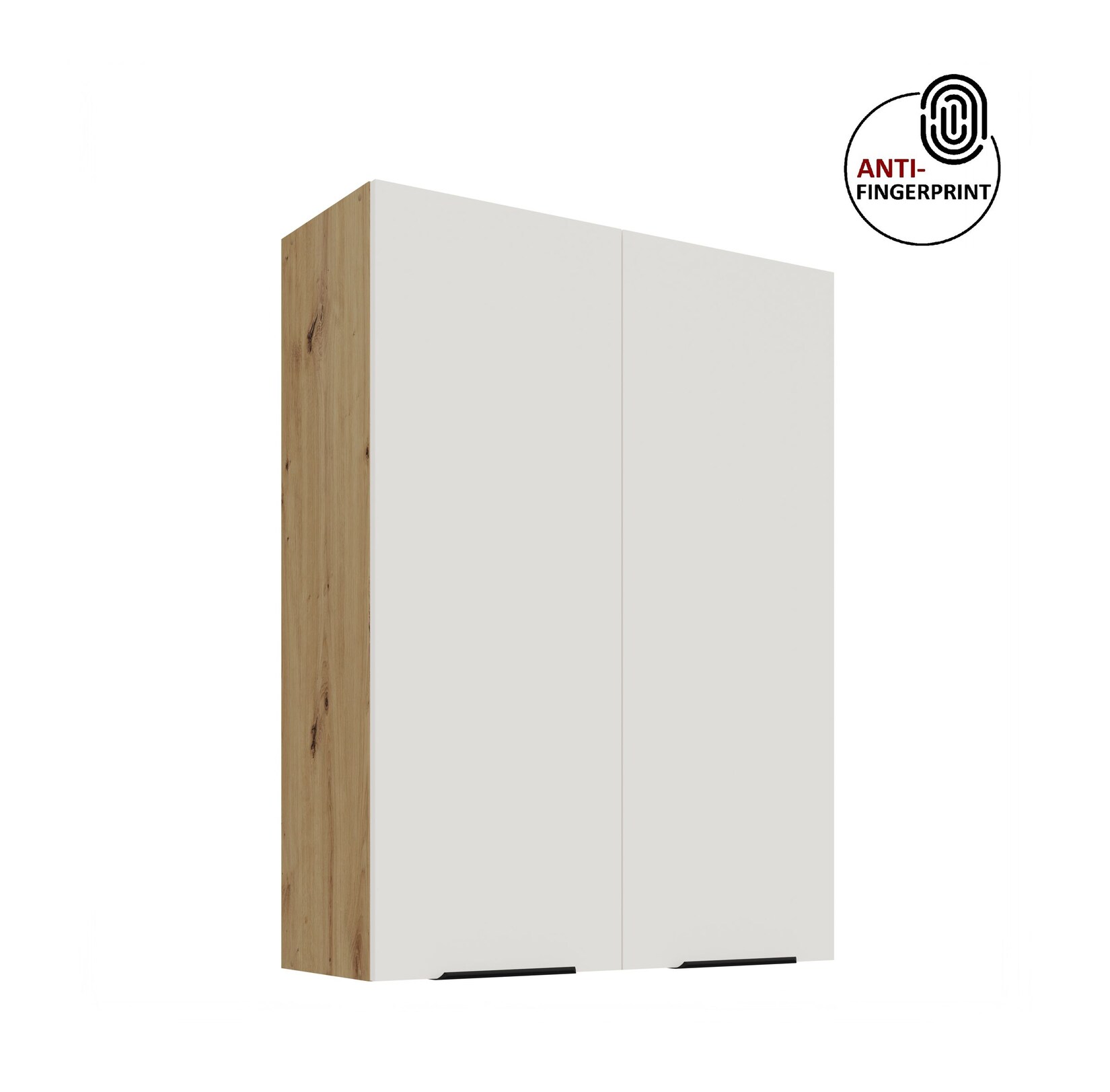 Küche ARIA Hängeschrank 80 cm Höhe 90 cm Weiss Küchenzeile Anti Fingerprint