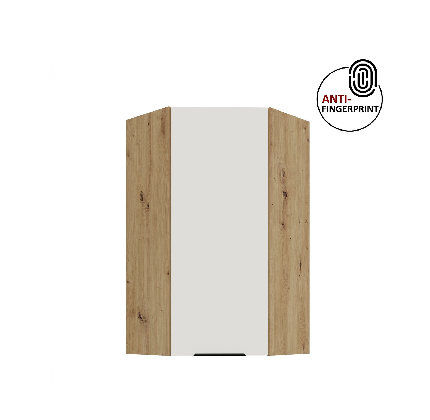 Küche ARIA Eckhängeschrank 60 cm, Höhe 90 cm Weiss Küchenzeile Anti Fingerprint
