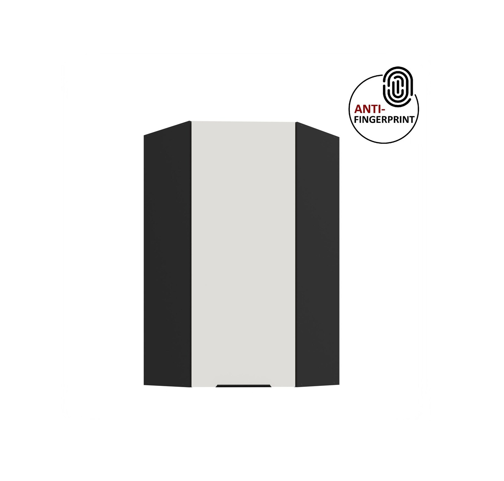 Küche ARIA Eckhängeschrank 60 cm, Höhe 90 cm Weiss Küchenzeile Anti Fingerprint