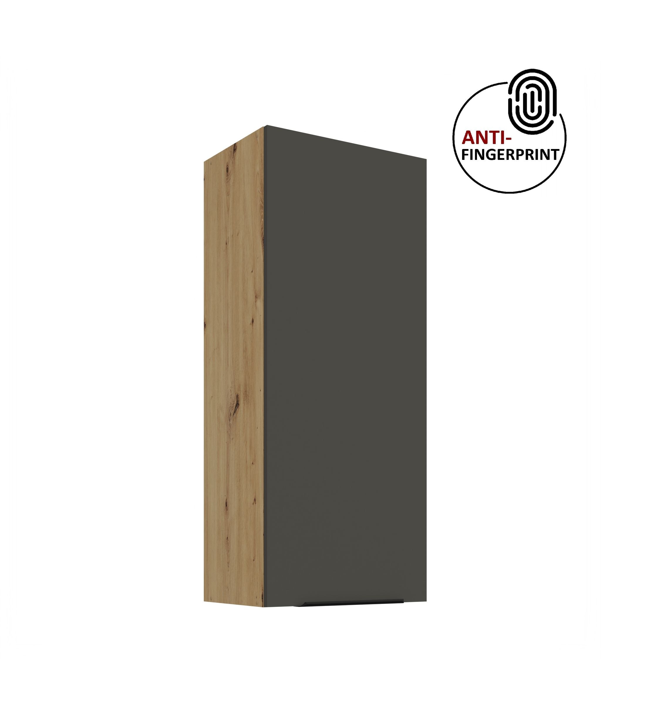 K&uuml;che ARIA H&auml;ngeschrank 45 cm H&ouml;he 90 cm Graphite K&uuml;chenzeile Anti Fingerprint - Bild 1