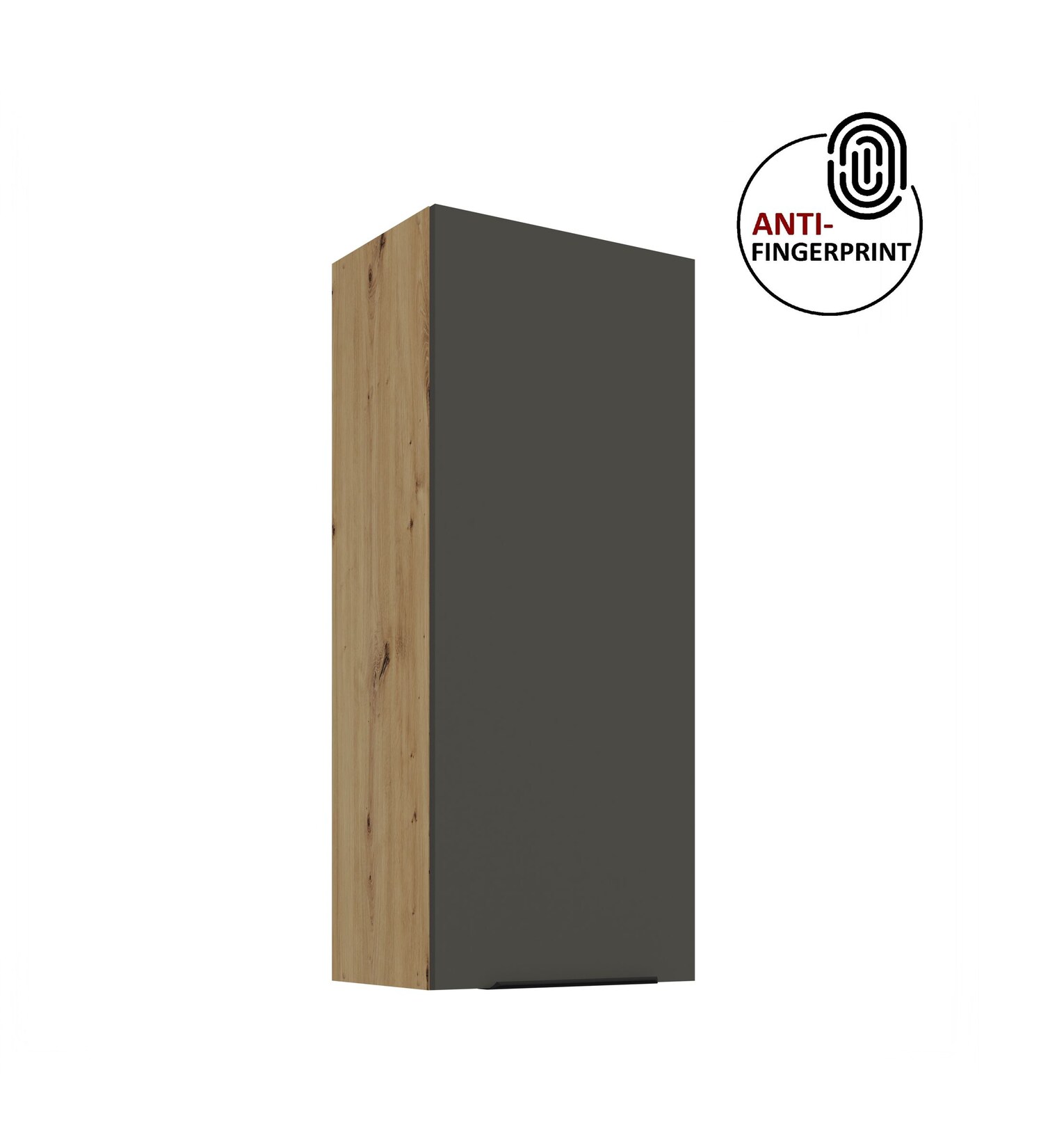 Küche ARIA Hängeschrank 45 cm Höhe 90 cm Graphite Küchenzeile Anti Fingerprint
