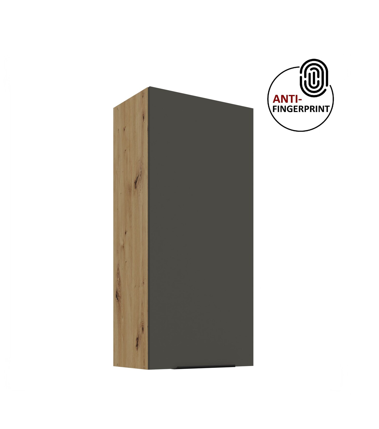 Küche ARIA Hängeschrank 50 cm Höhe 90 cm Graphite Küchenzeile Anti Fingerprint