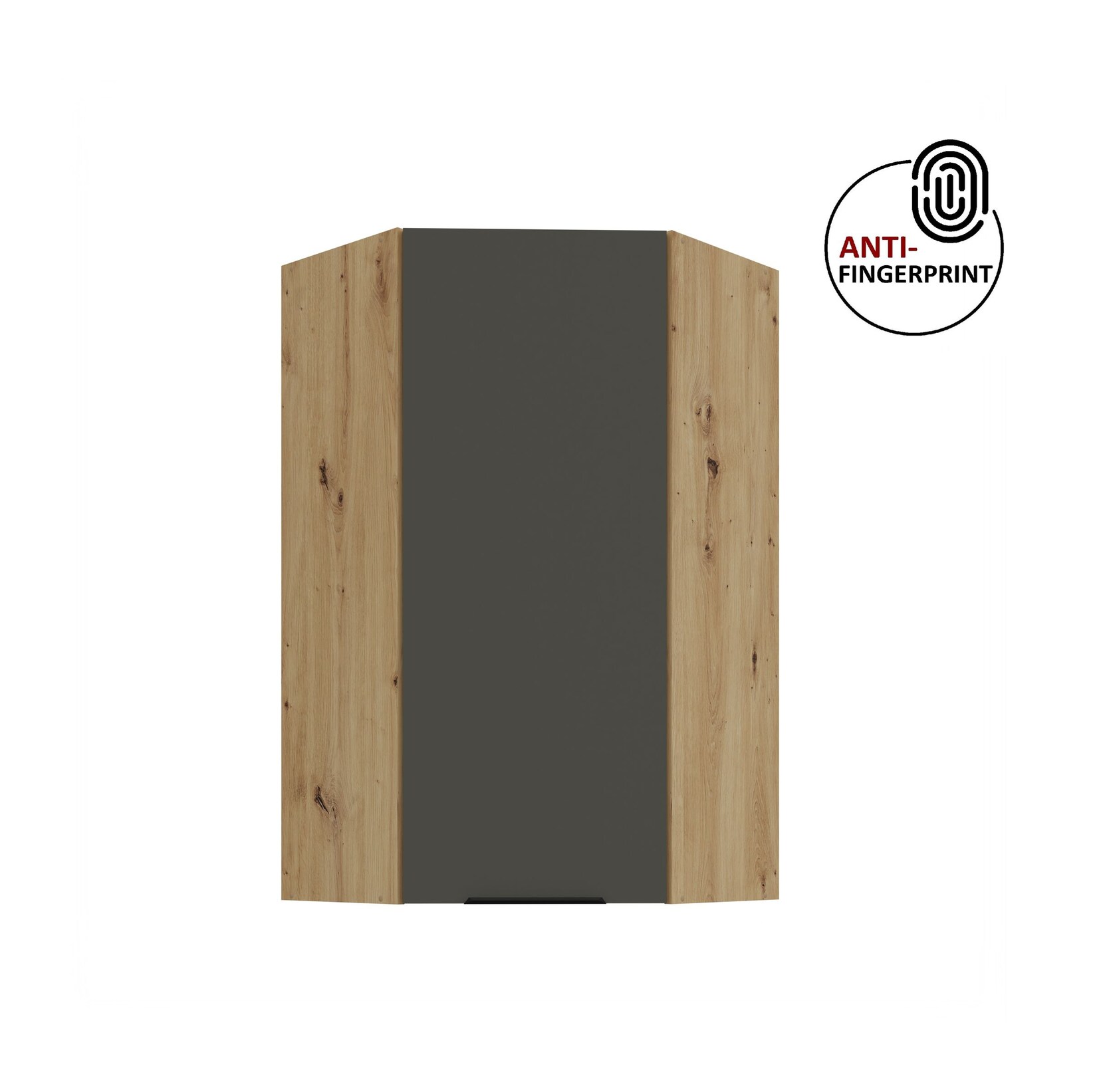 Küche ARIA Eckhängeschrank 60 cm, Höhe 90 Graphite Küchenzeile Anti Fingerprint