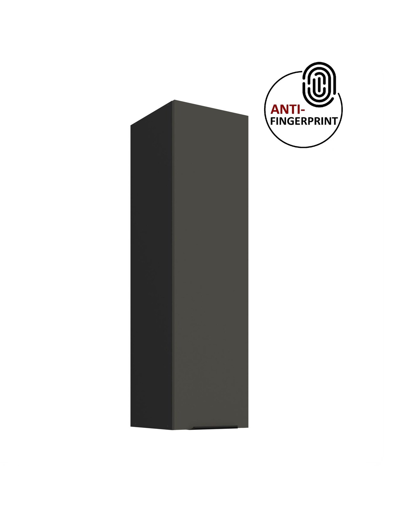 Küche ARIA Hängeschrank 30 cm Höhe 90 cm Graphite Küchenzeile Anti Fingerprint