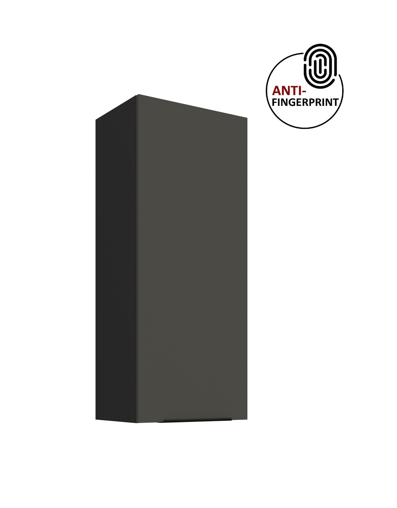 Küche ARIA Hängeschrank 45 cm Höhe 90 cm Graphite Küchenzeile Anti Fingerprint