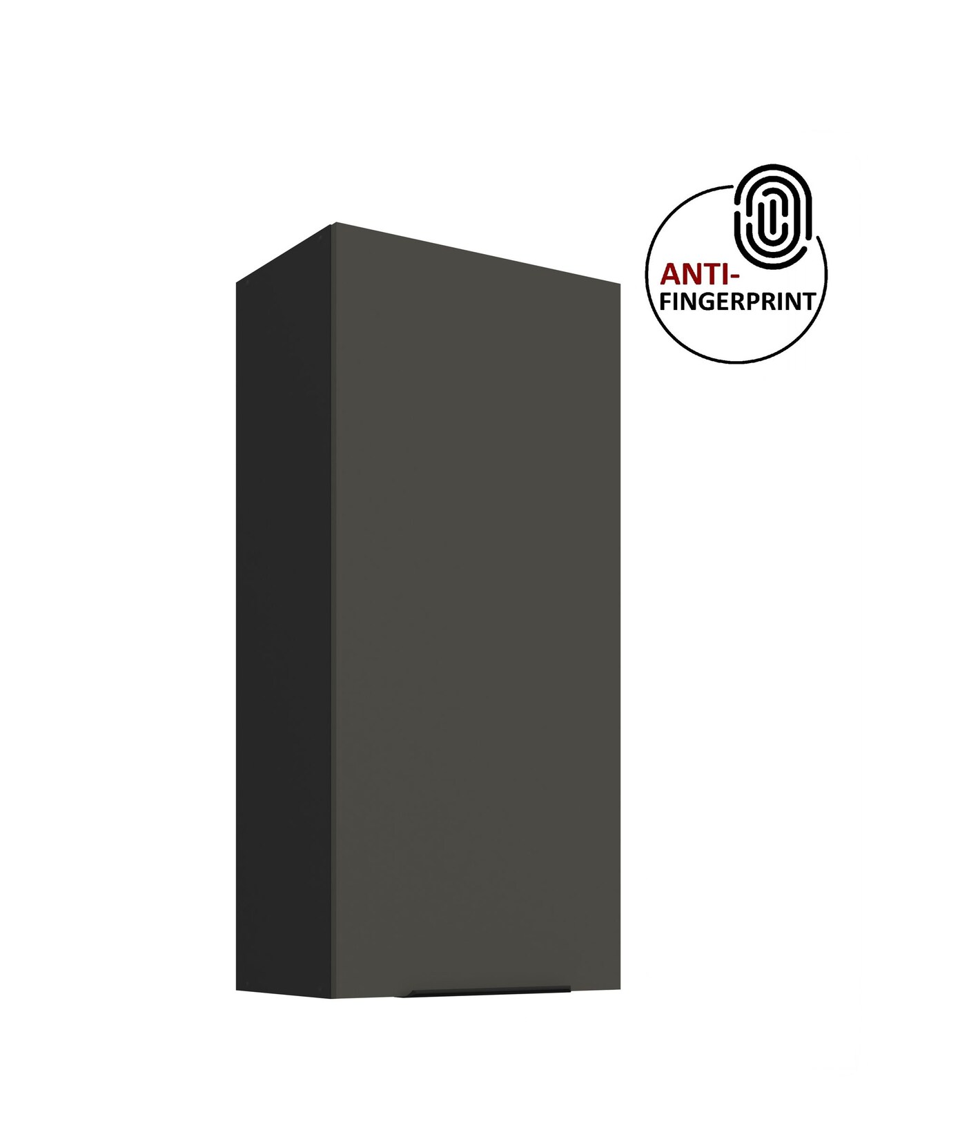 Küche ARIA Hängeschrank 50 cm Höhe 90 cm Graphite Küchenzeile Anti Fingerprint