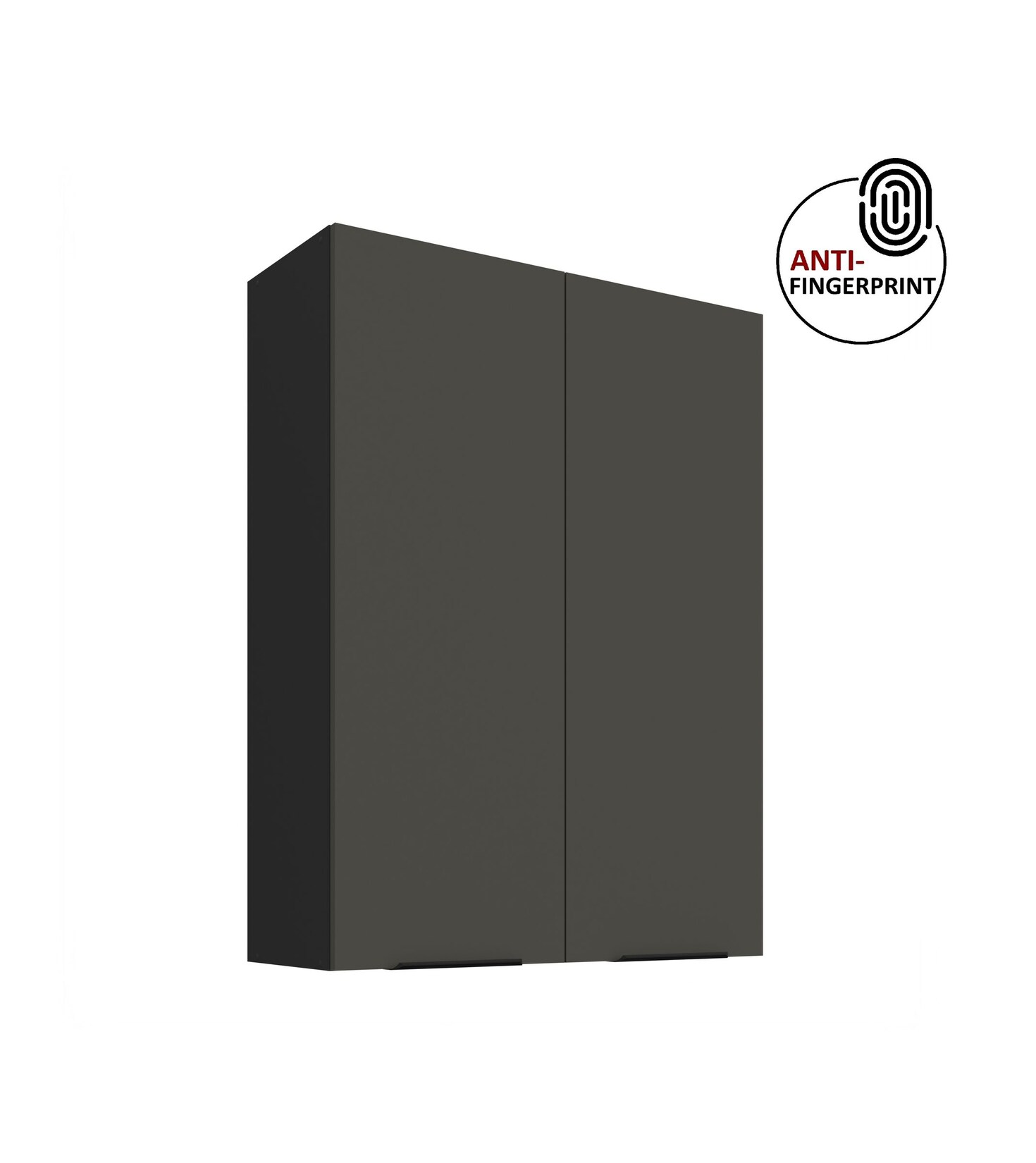Küche ARIA Hängeschrank 80 cm Höhe 90 cm Graphite Küchenzeile Anti Fingerprint