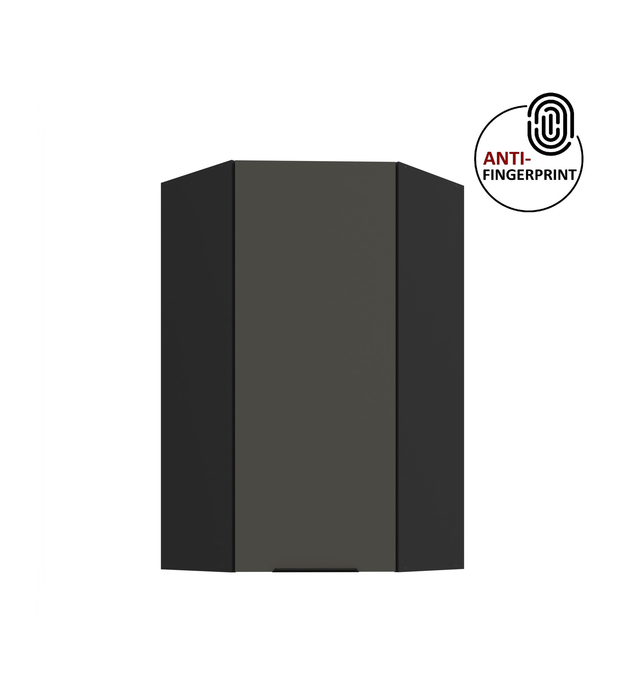K&uuml;che ARIA Eckh&auml;ngeschrank 60 cm, H&ouml;he 90 Graphite K&uuml;chenzeile Anti Fingerprint - Bild 1