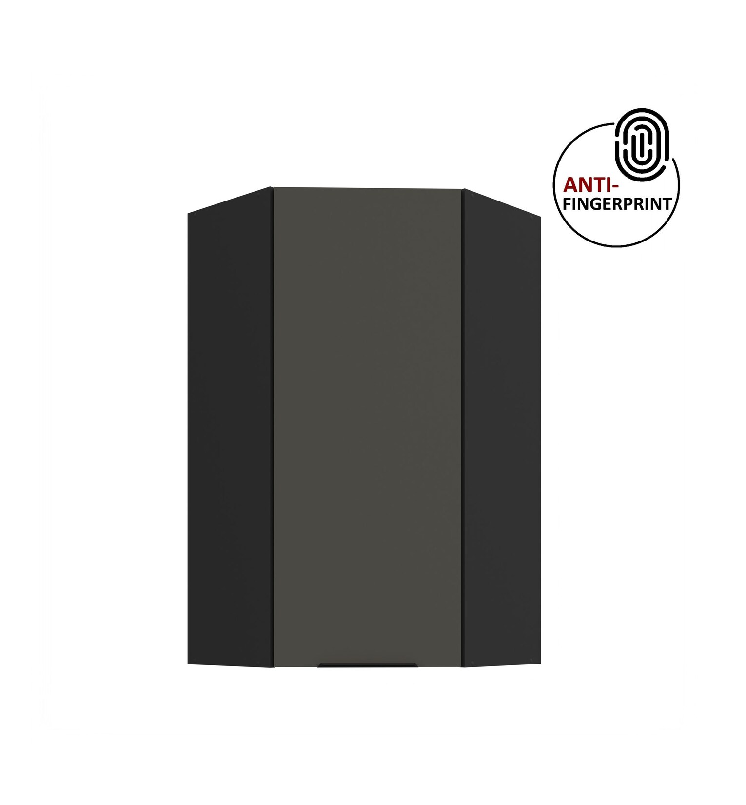Küche ARIA Eckhängeschrank 60 cm, Höhe 90 Graphite Küchenzeile Anti Fingerprint
