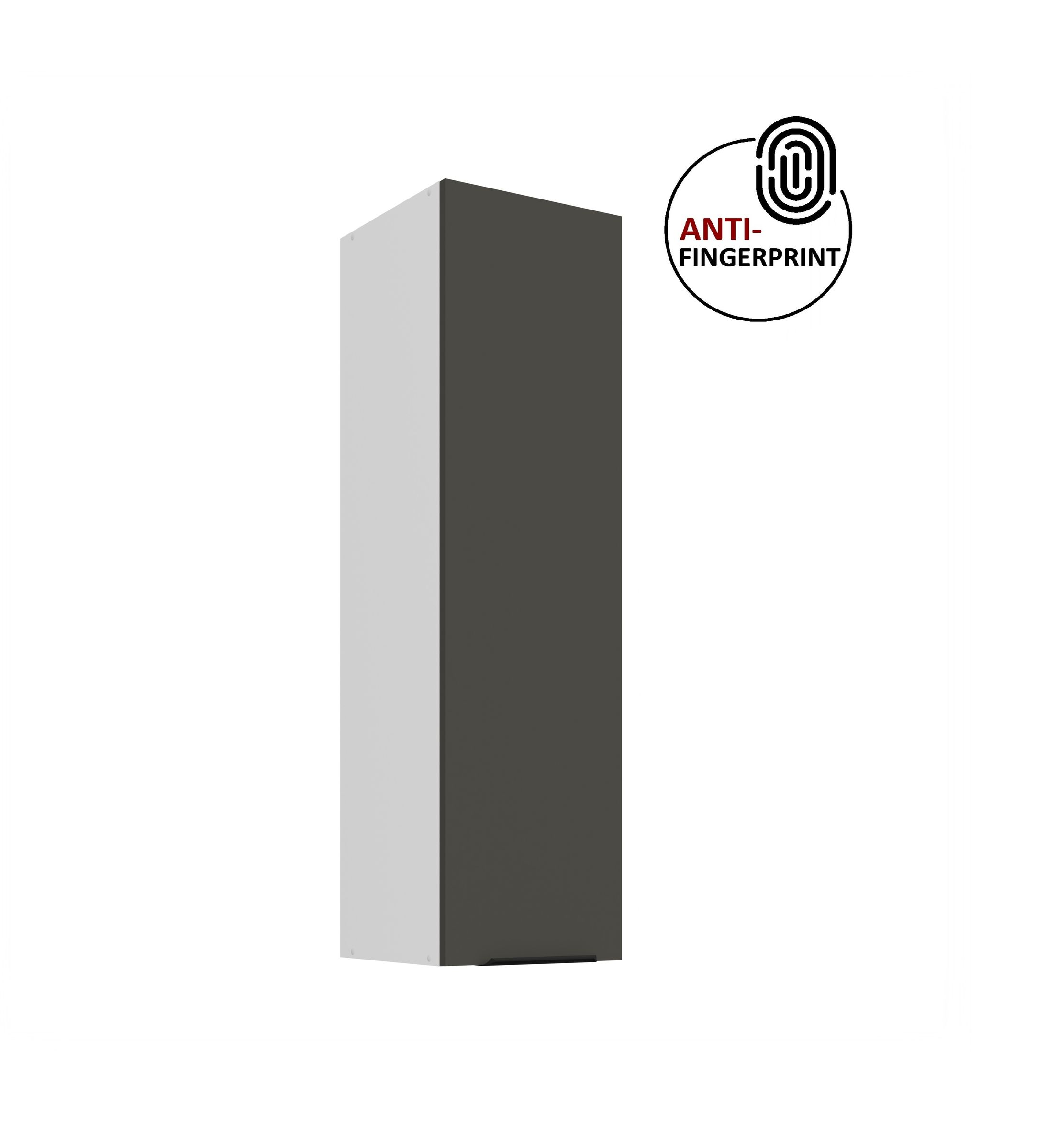 K&uuml;che ARIA H&auml;ngeschrank 30 cm H&ouml;he 90 cm Graphite K&uuml;chenzeile Anti Fingerprint - Bild 1