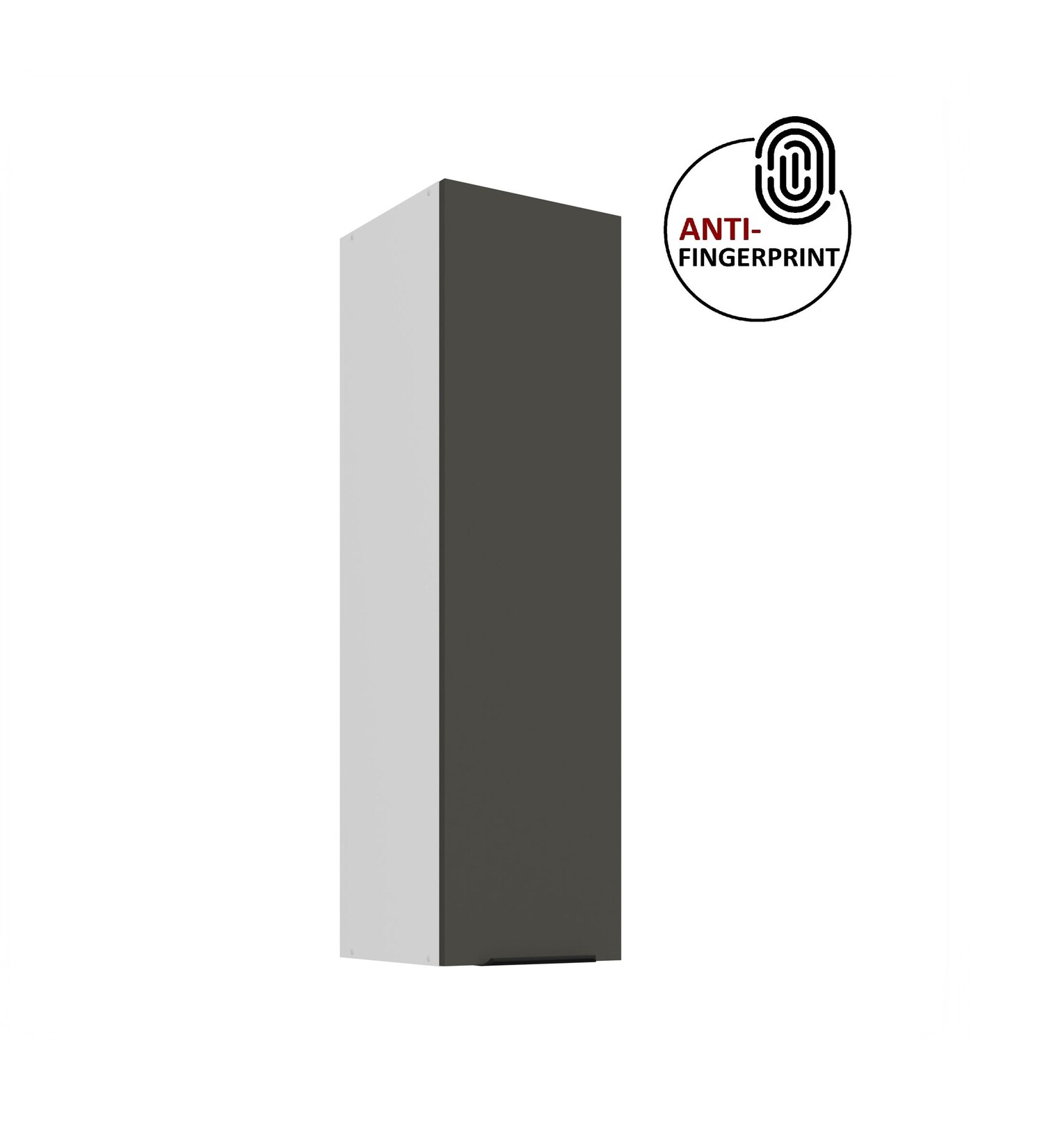 Küche ARIA Hängeschrank 30 cm Höhe 90 cm Graphite Küchenzeile Anti Fingerprint