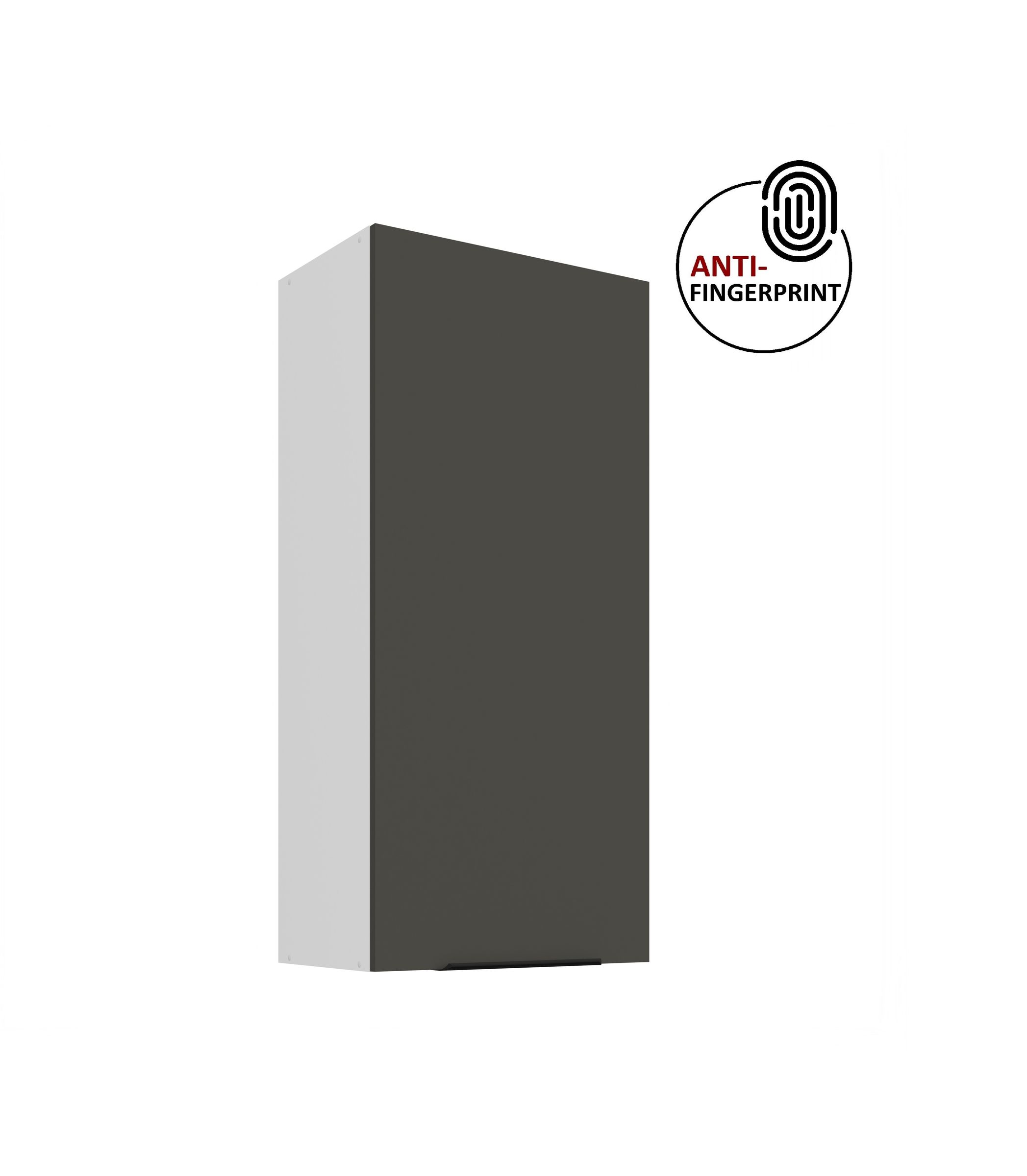 K&uuml;che ARIA H&auml;ngeschrank 50 cm H&ouml;he 90 cm Graphite K&uuml;chenzeile Anti Fingerprint - Bild 1