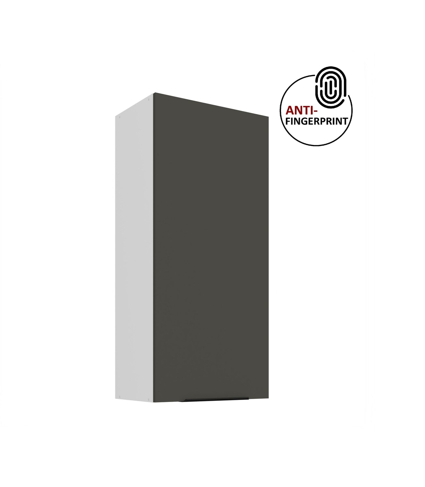 Küche ARIA Hängeschrank 50 cm Höhe 90 cm Graphite Küchenzeile Anti Fingerprint