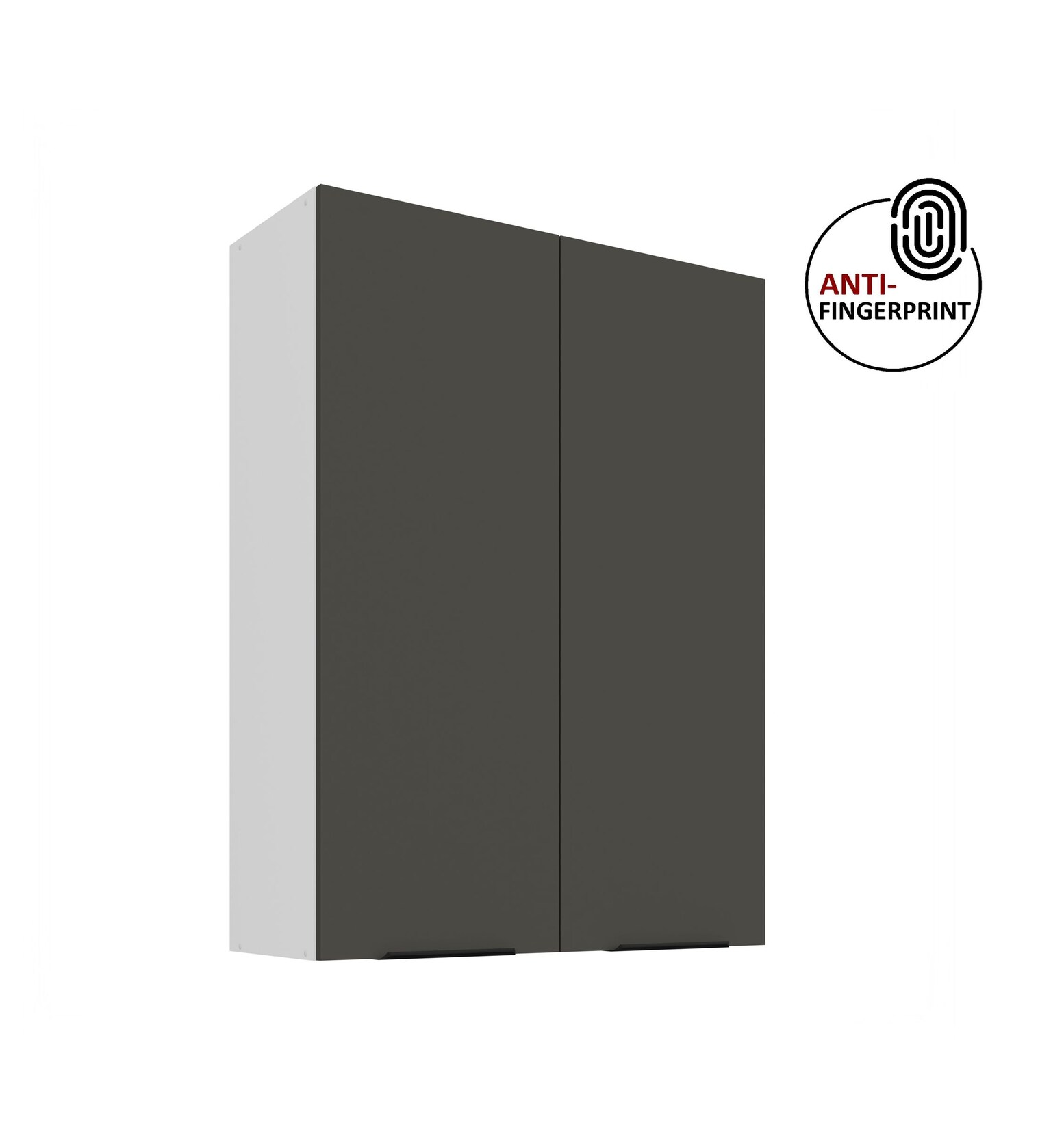 Küche ARIA Hängeschrank 80 cm Höhe 90 cm Graphite Küchenzeile Anti Fingerprint