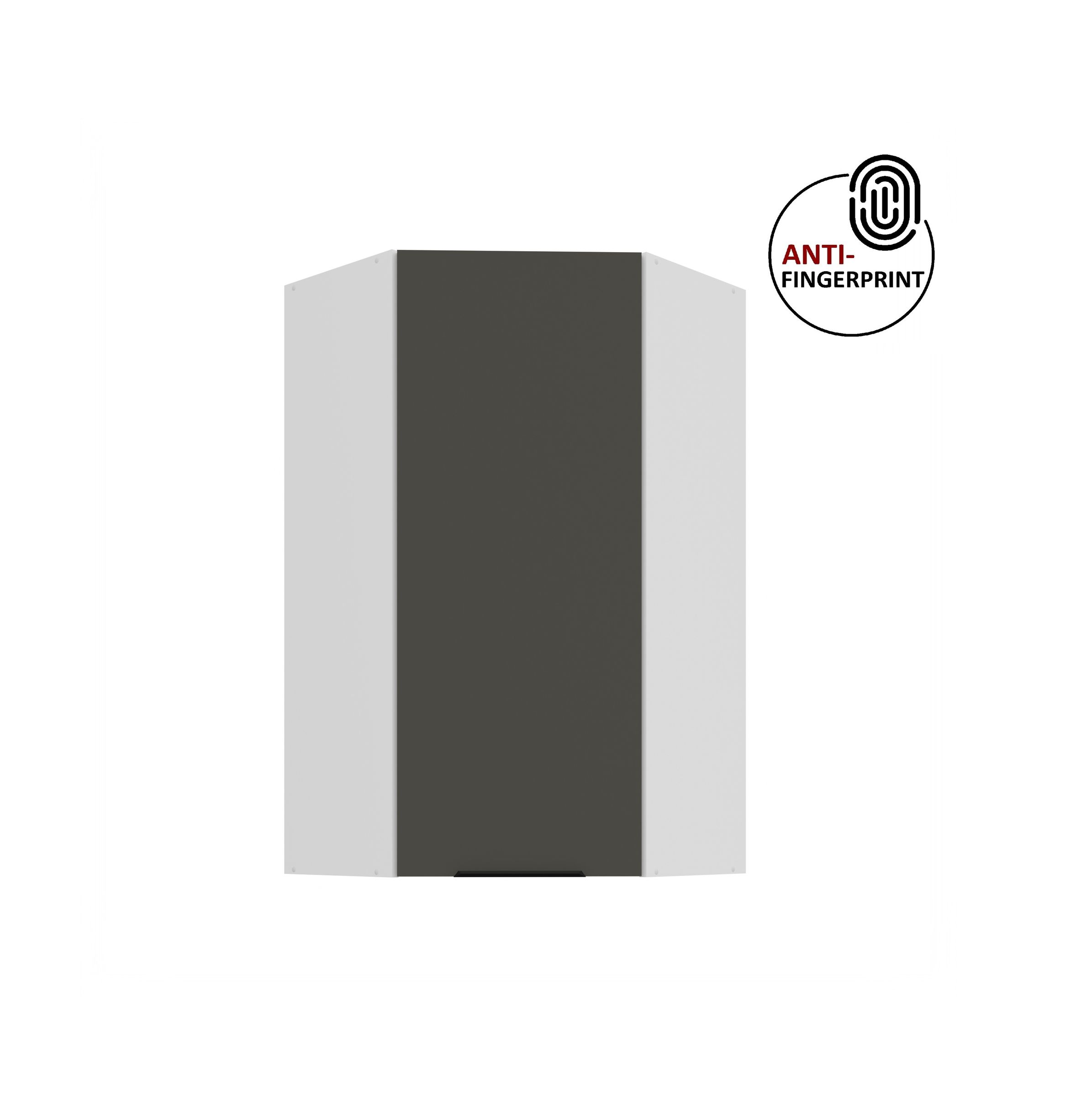 K&uuml;che ARIA Eckh&auml;ngeschrank 60 cm, H&ouml;he 90 Graphite K&uuml;chenzeile Anti Fingerprint - Bild 1