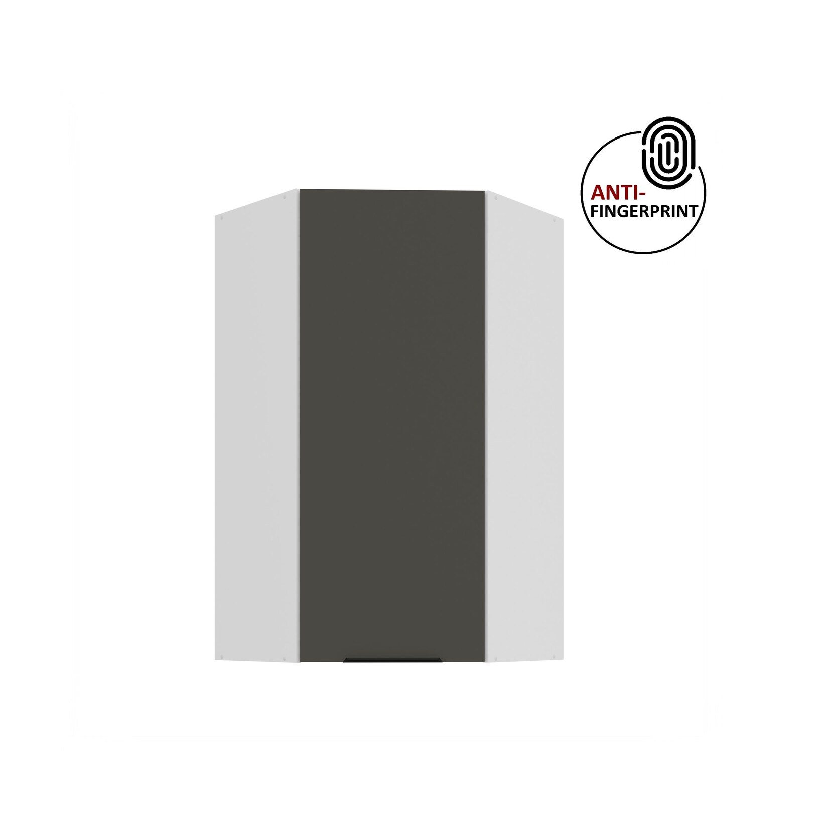 Küche ARIA Eckhängeschrank 60 cm, Höhe 90 Graphite Küchenzeile Anti Fingerprint