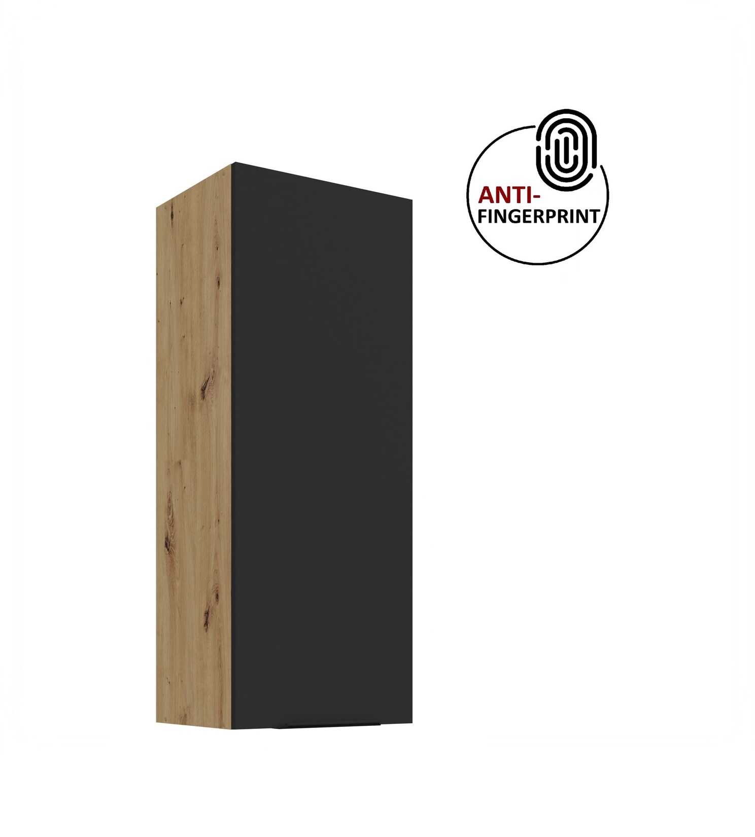 Küche ARIA Hängeschrank 40 cm Höhe 90 cm Schwarz Küchenzeile Anti Fingerprint