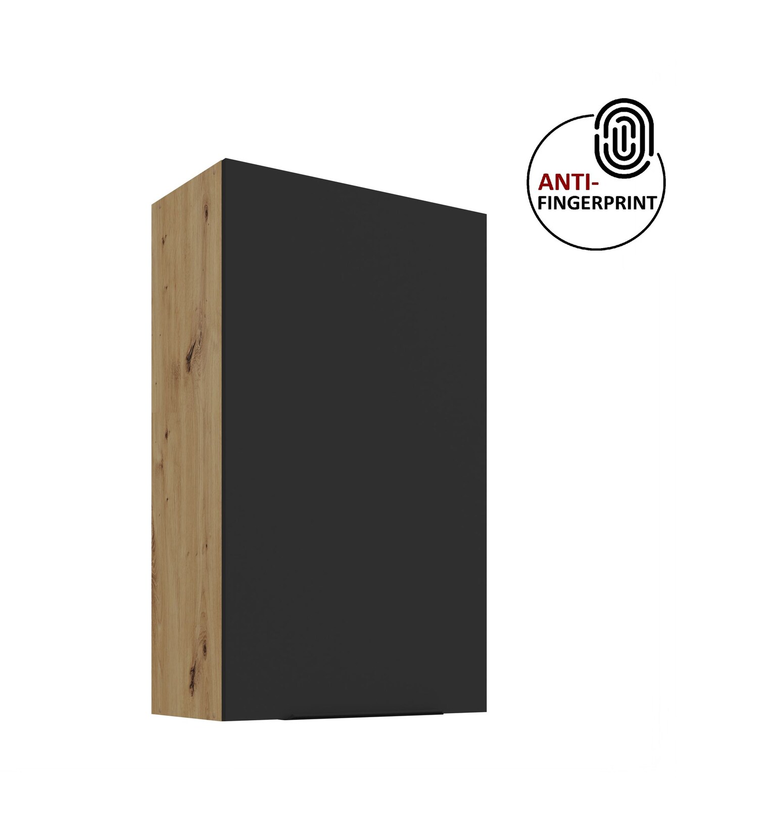 Küche ARIA Hängeschrank 60 cm Höhe 90 cm Schwarz Küchenzeile Anti Fingerprint
