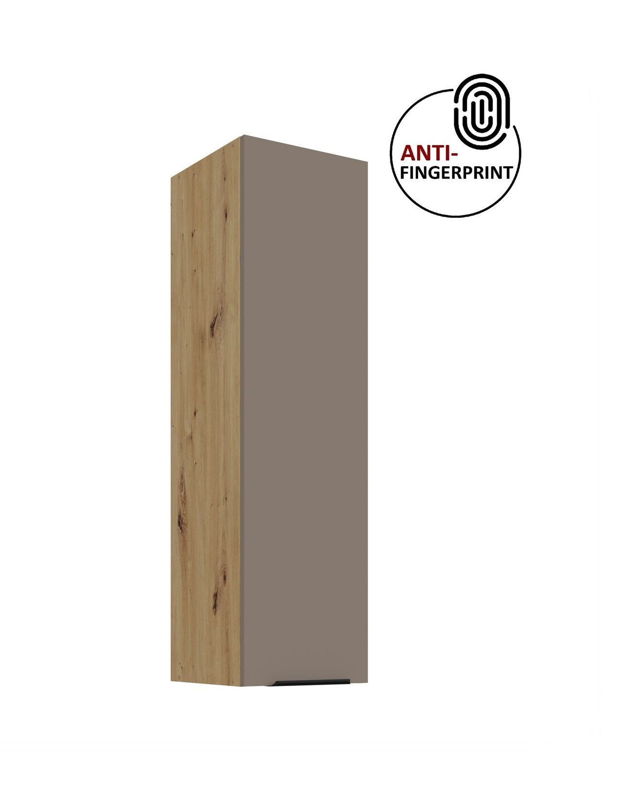 Küche ARIA Hängeschrank 30 cm Höhe 90 cm Sandgrau Küchenzeile Anti Fingerprint
