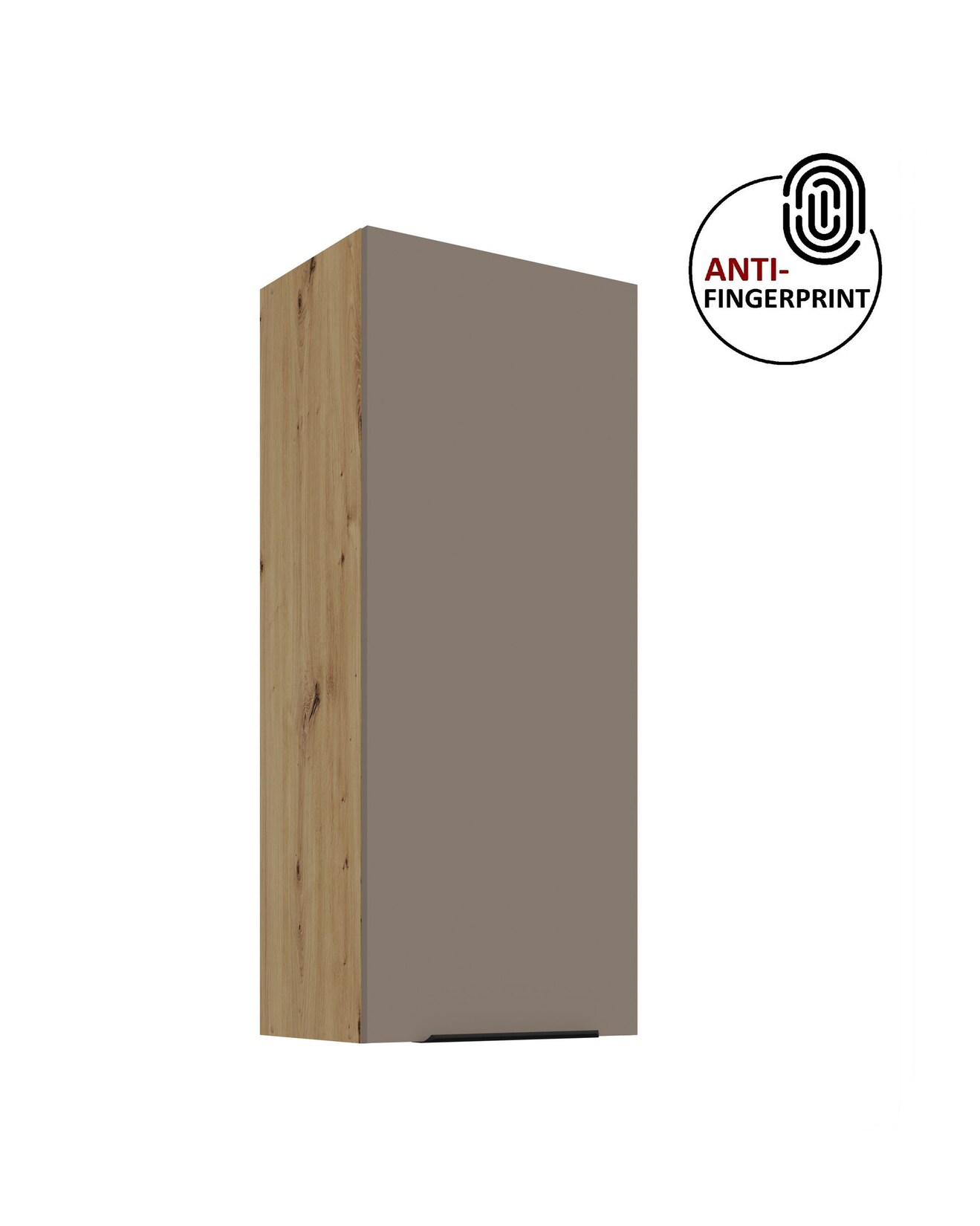 Küche ARIA Hängeschrank 45 cm Höhe 90 cm Sandgrau Küchenzeile Anti Fingerprint