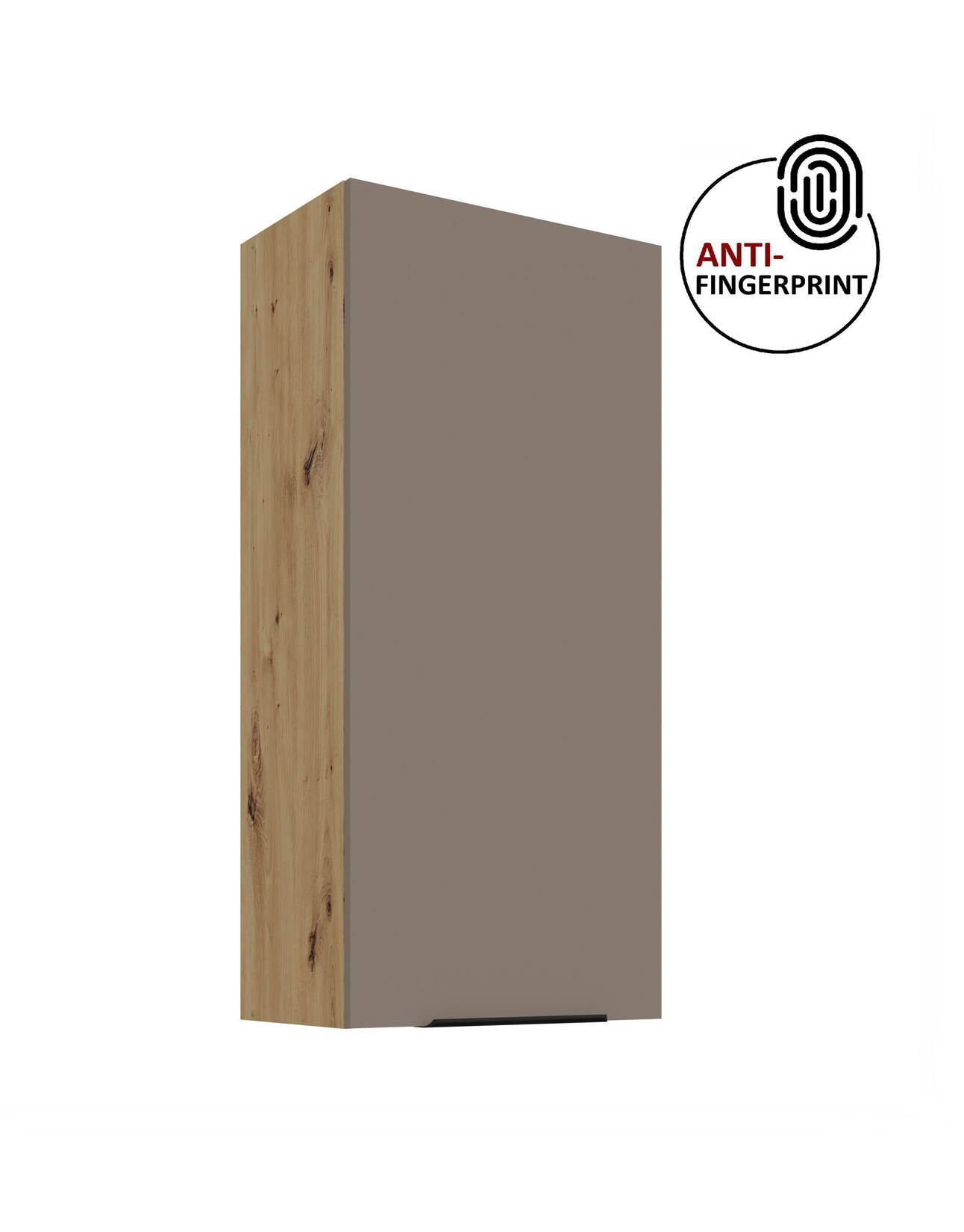 Küche ARIA Hängeschrank 50 cm Höhe 90 cm Sandgrau Küchenzeile Anti Fingerprint