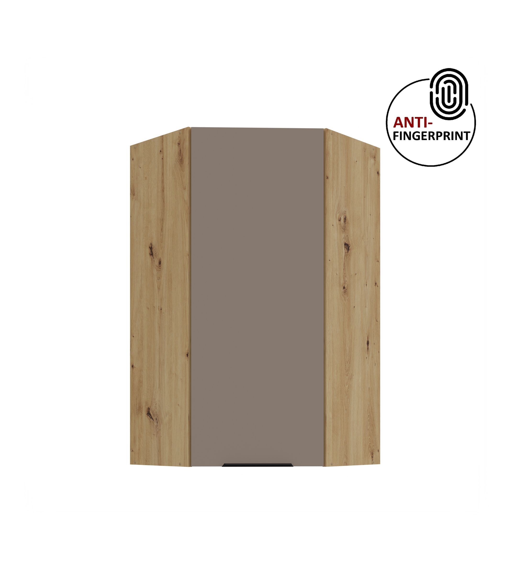 K&uuml;che ARIA Eckh&auml;ngeschrank 60 cm, H&ouml;he 90 Sandgrau K&uuml;chenzeile Anti Fingerprint - Bild 1