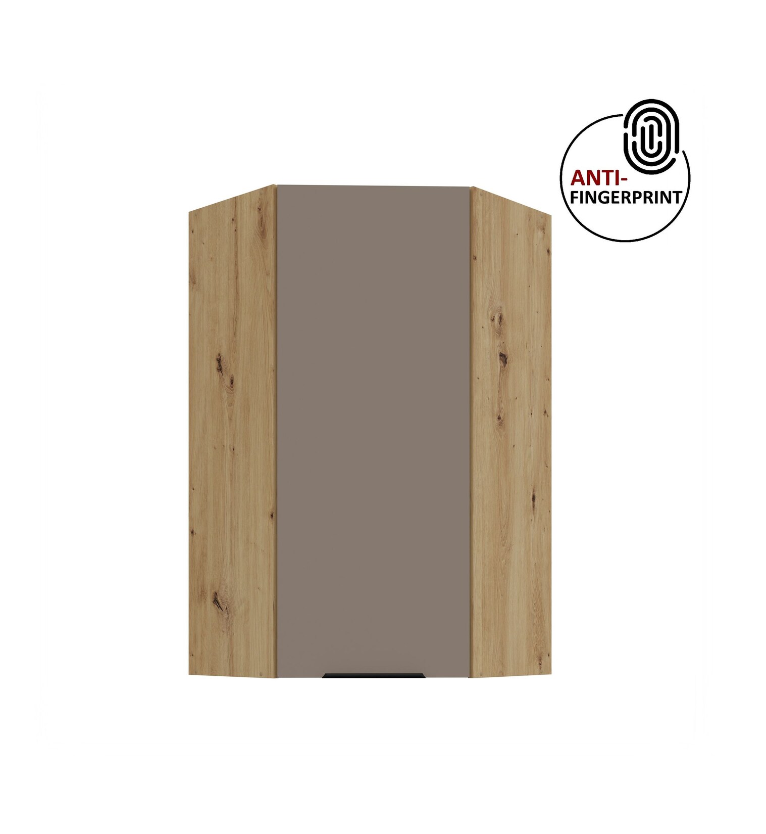 Küche ARIA Eckhängeschrank 60 cm, Höhe 90 Sandgrau Küchenzeile Anti Fingerprint
