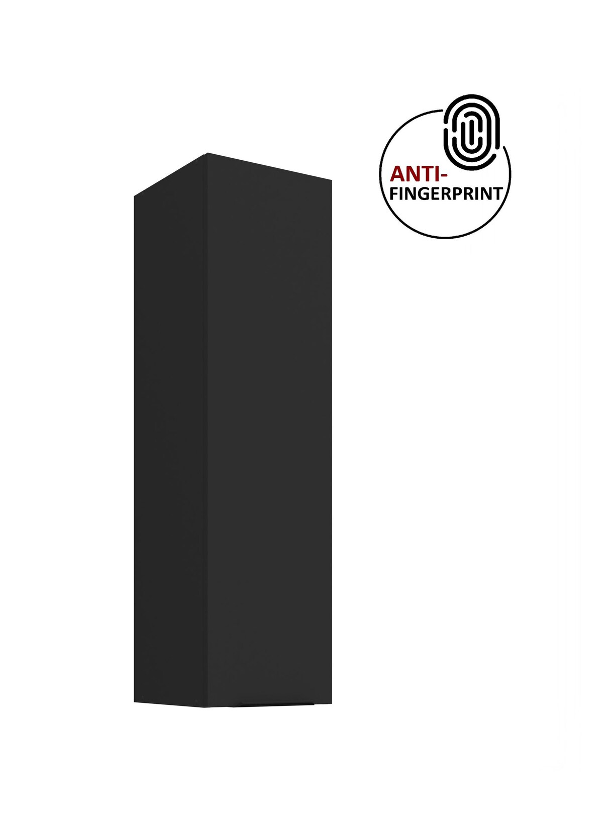 Küche ARIA Hängeschrank 30 cm Höhe 90 cm Schwarz Küchenzeile Anti Fingerprint
