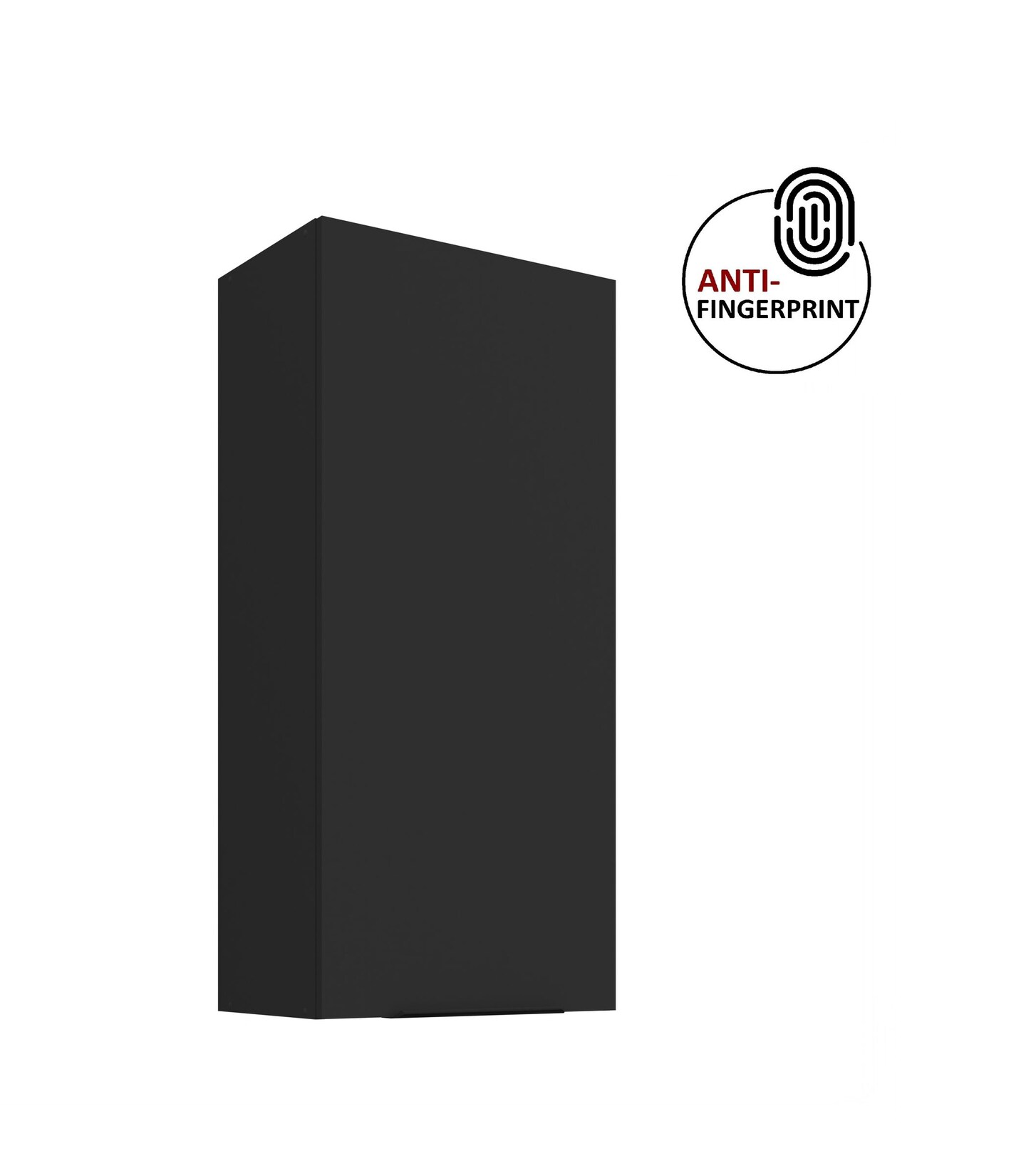 Küche ARIA Hängeschrank 50 cm Höhe 90 cm Schwarz Küchenzeile Anti Fingerprint