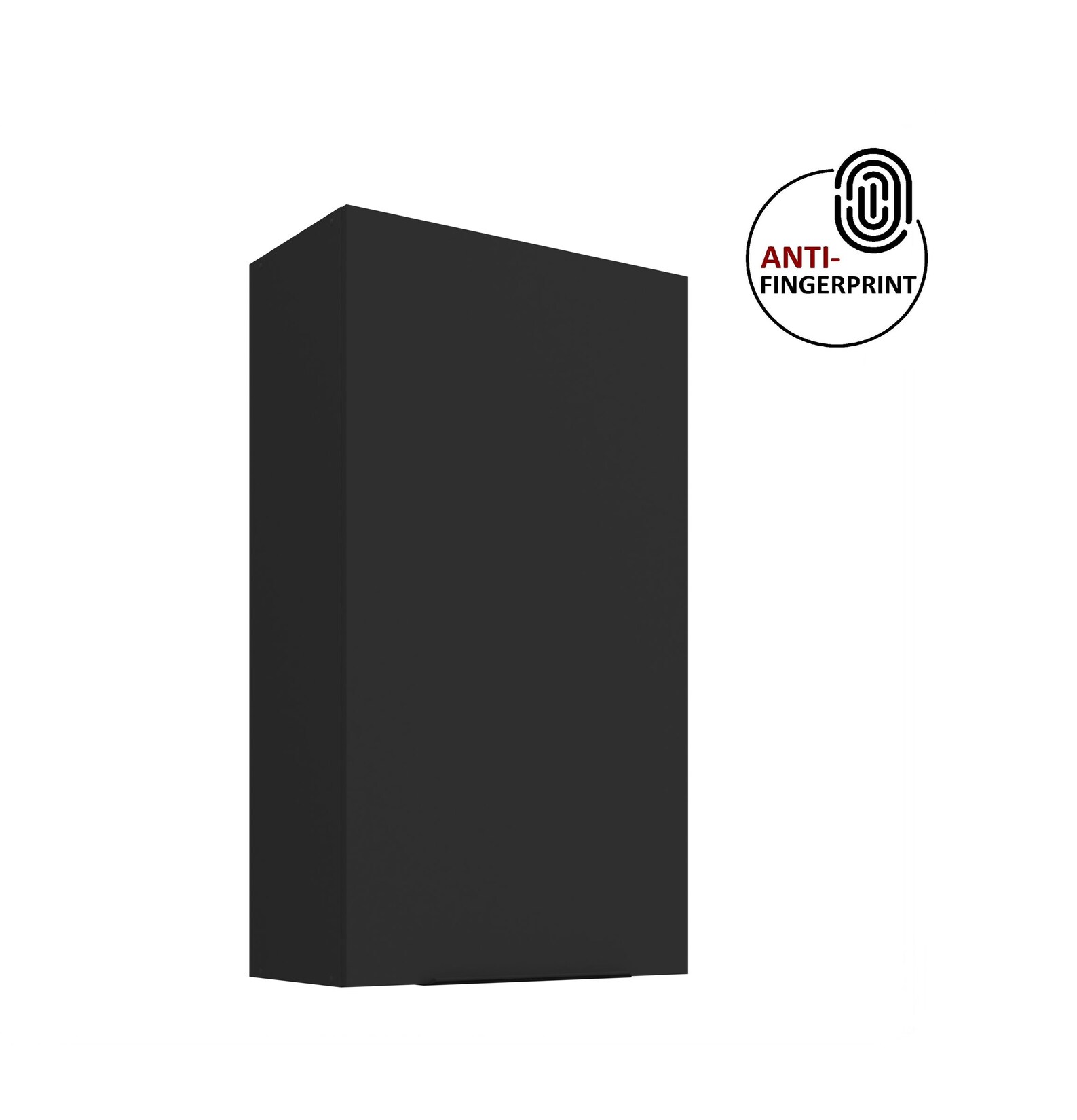Küche ARIA Hängeschrank 60 cm Höhe 90 cm Schwarz Küchenzeile Anti Fingerprint