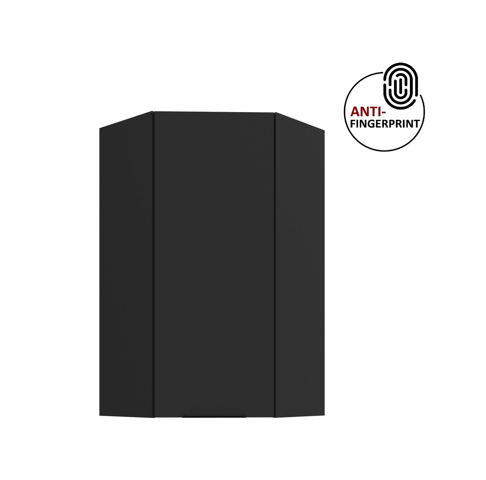 Küche ARIA Eckhängeschrank 60 cm, Höhe 90 Schwarz Küchenzeile Anti Fingerprint
