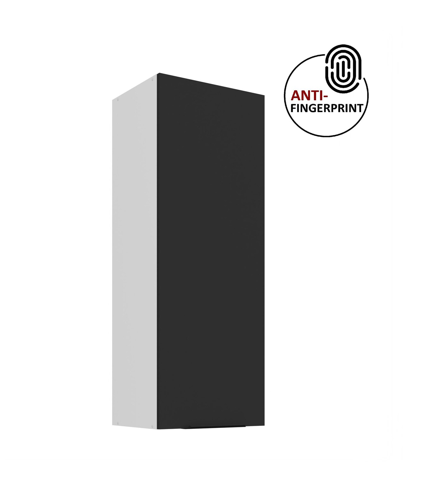 Küche ARIA Hängeschrank 40 cm Höhe 90 cm Schwarz Küchenzeile Anti Fingerprint