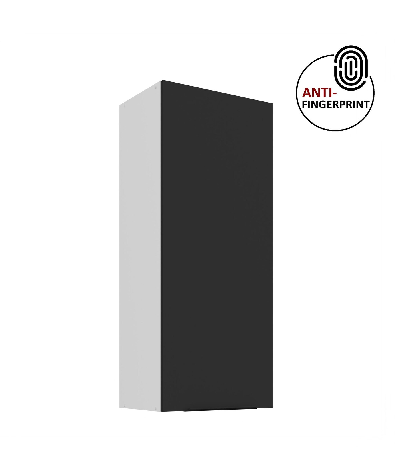 Küche ARIA Hängeschrank 45 cm Höhe 90 cm Schwarz Küchenzeile Anti Fingerprint