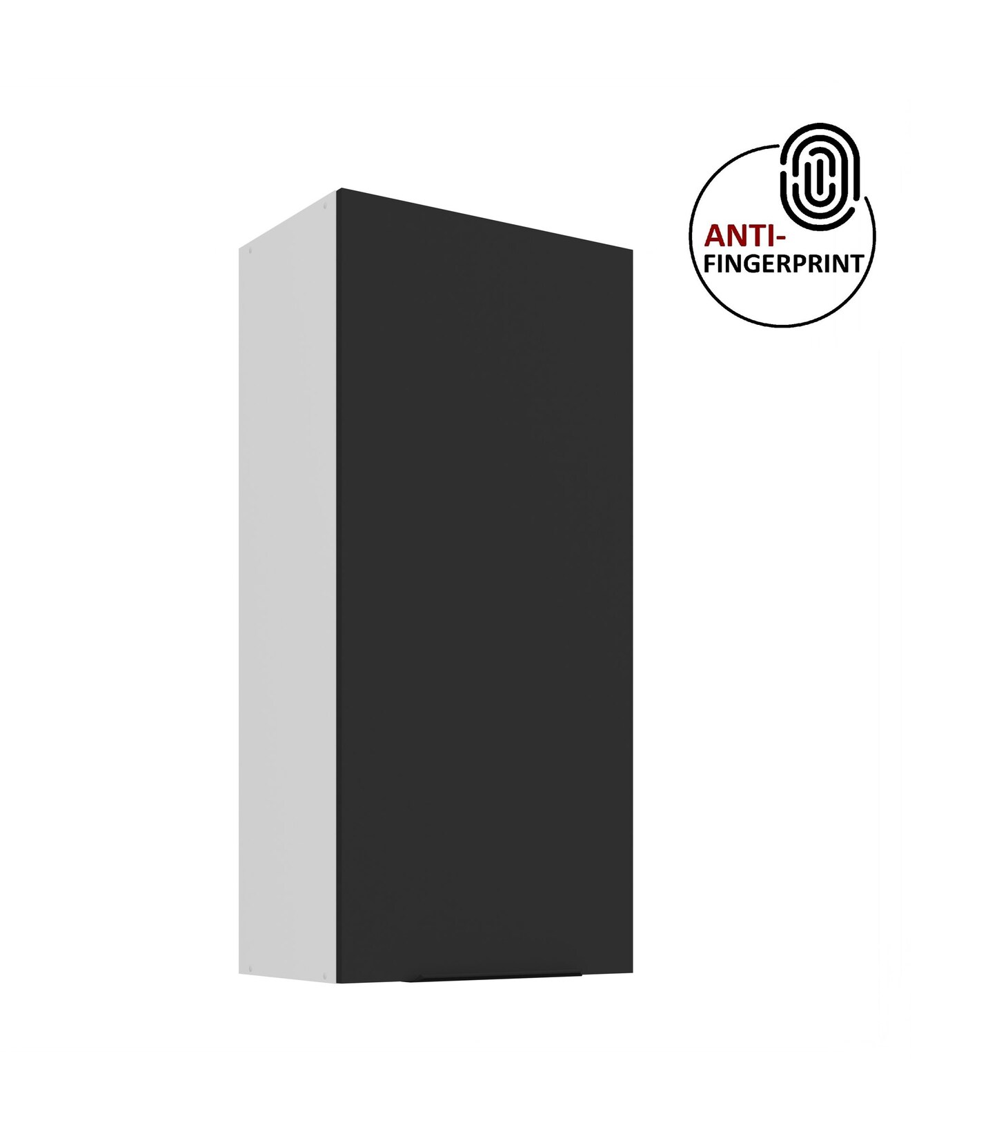 Küche ARIA Hängeschrank 50 cm Höhe 90 cm Schwarz Küchenzeile Anti Fingerprint