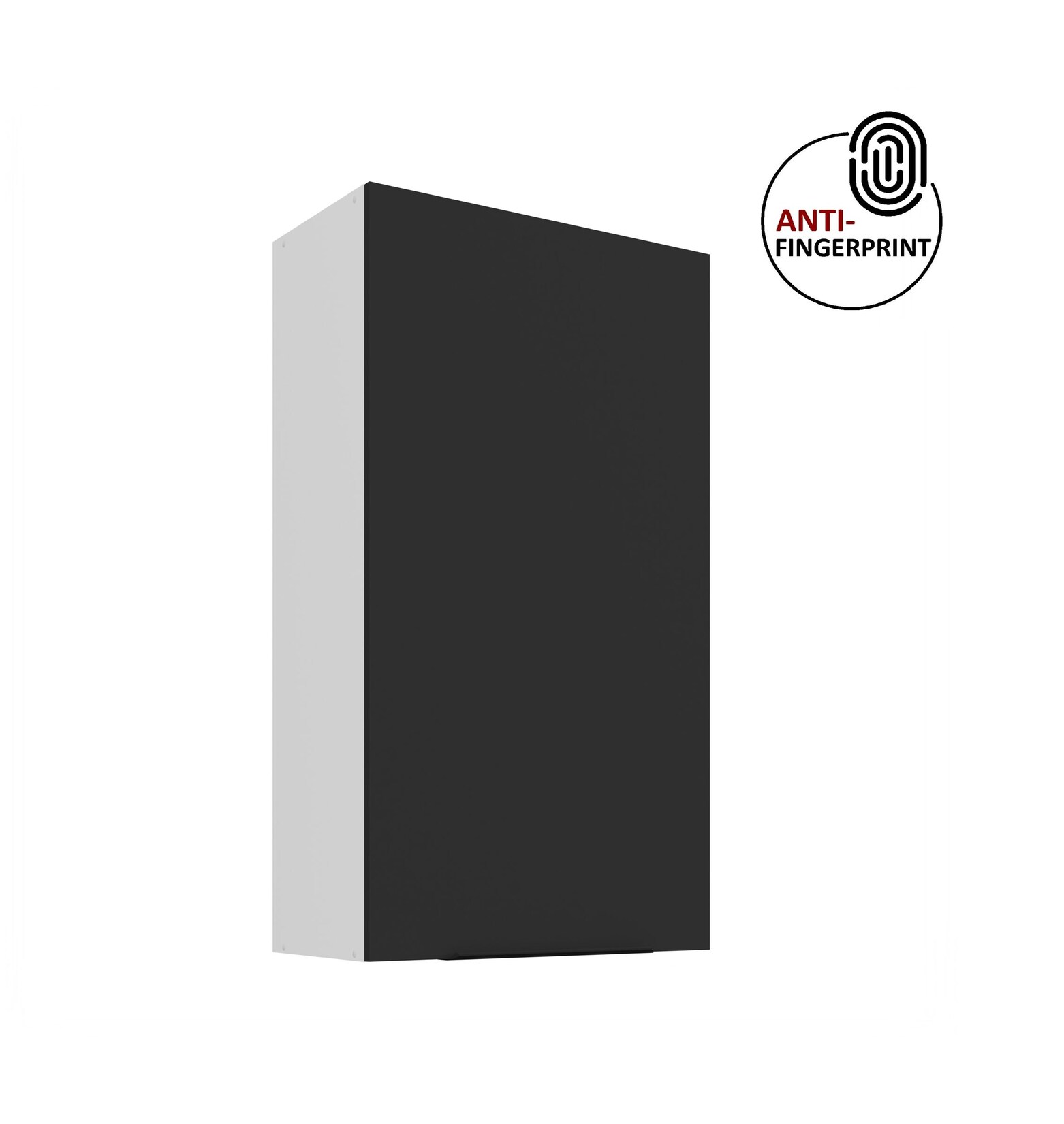 Küche ARIA Hängeschrank 60 cm Höhe 90 cm Schwarz Küchenzeile Anti Fingerprint